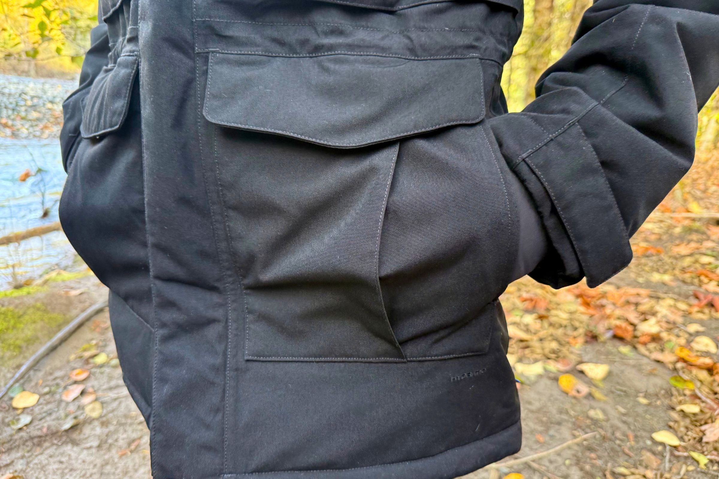 Handwarmer pockets plus top-loading pockets are just four of the many pockets on this parka.