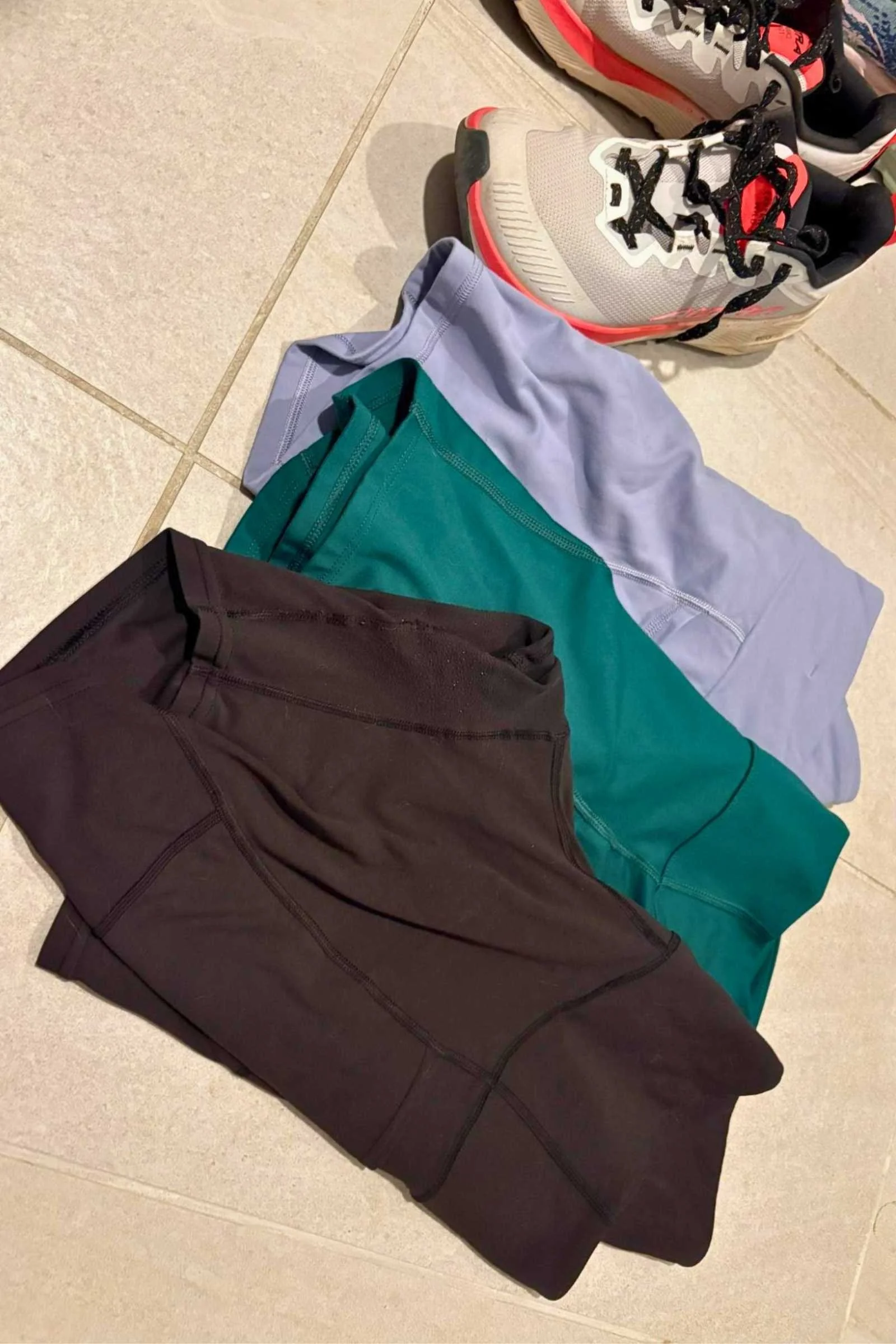 The Patagonia Maipo shorts have two side drop-in pockets, similar to the Gnara Go Free shorts (green) and the Kuhl Kush shorts (purple).