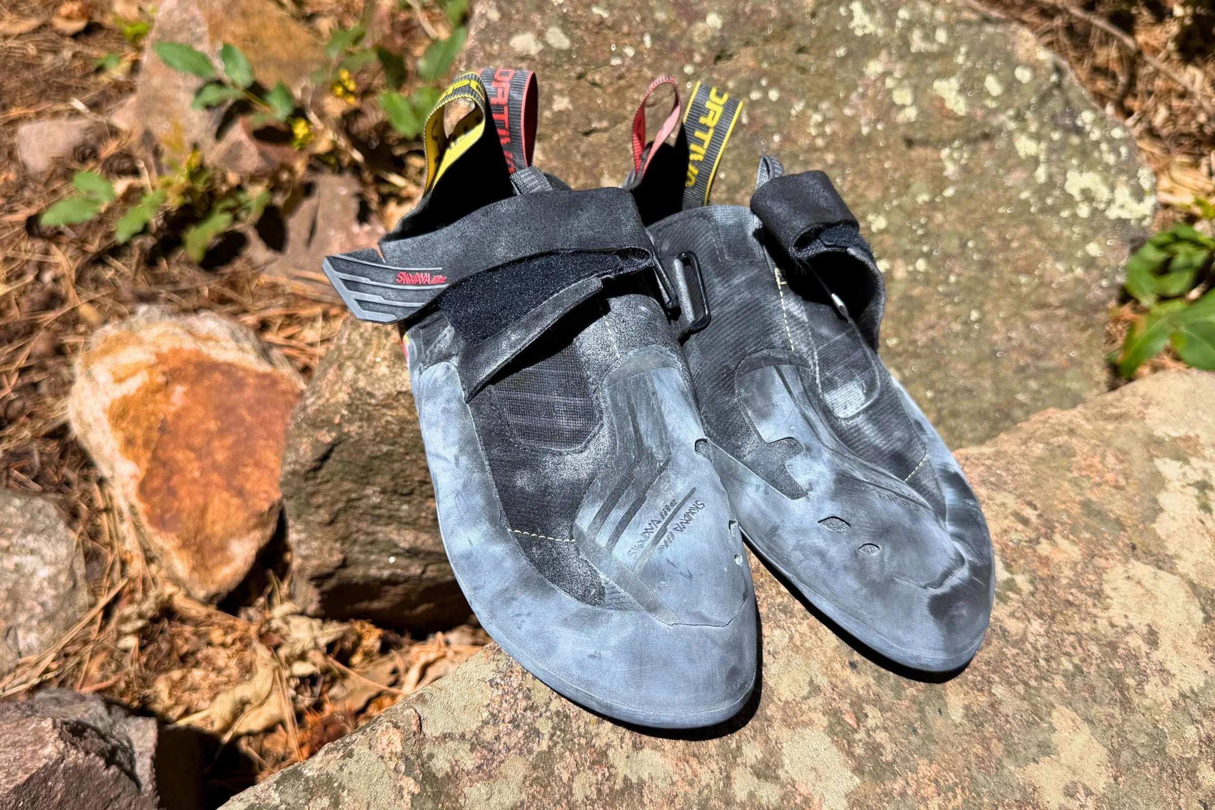 La Sportiva Skwama Lite on a rock