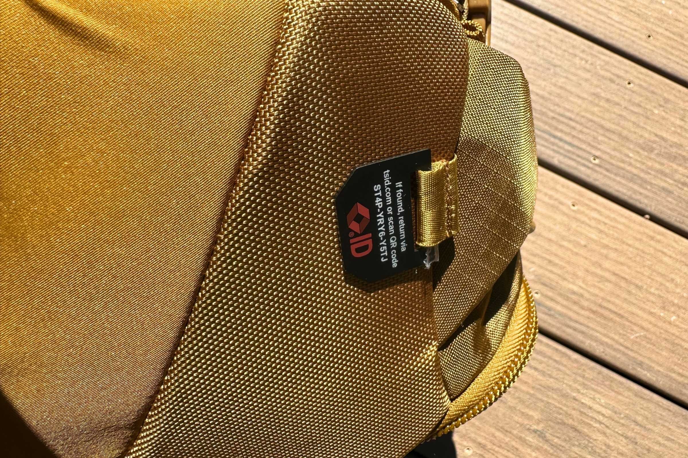 Each pack has a unique QR code that can be used to help track and ID the pack if it gets lost. Photo courtesy Sara Kruglinski.
