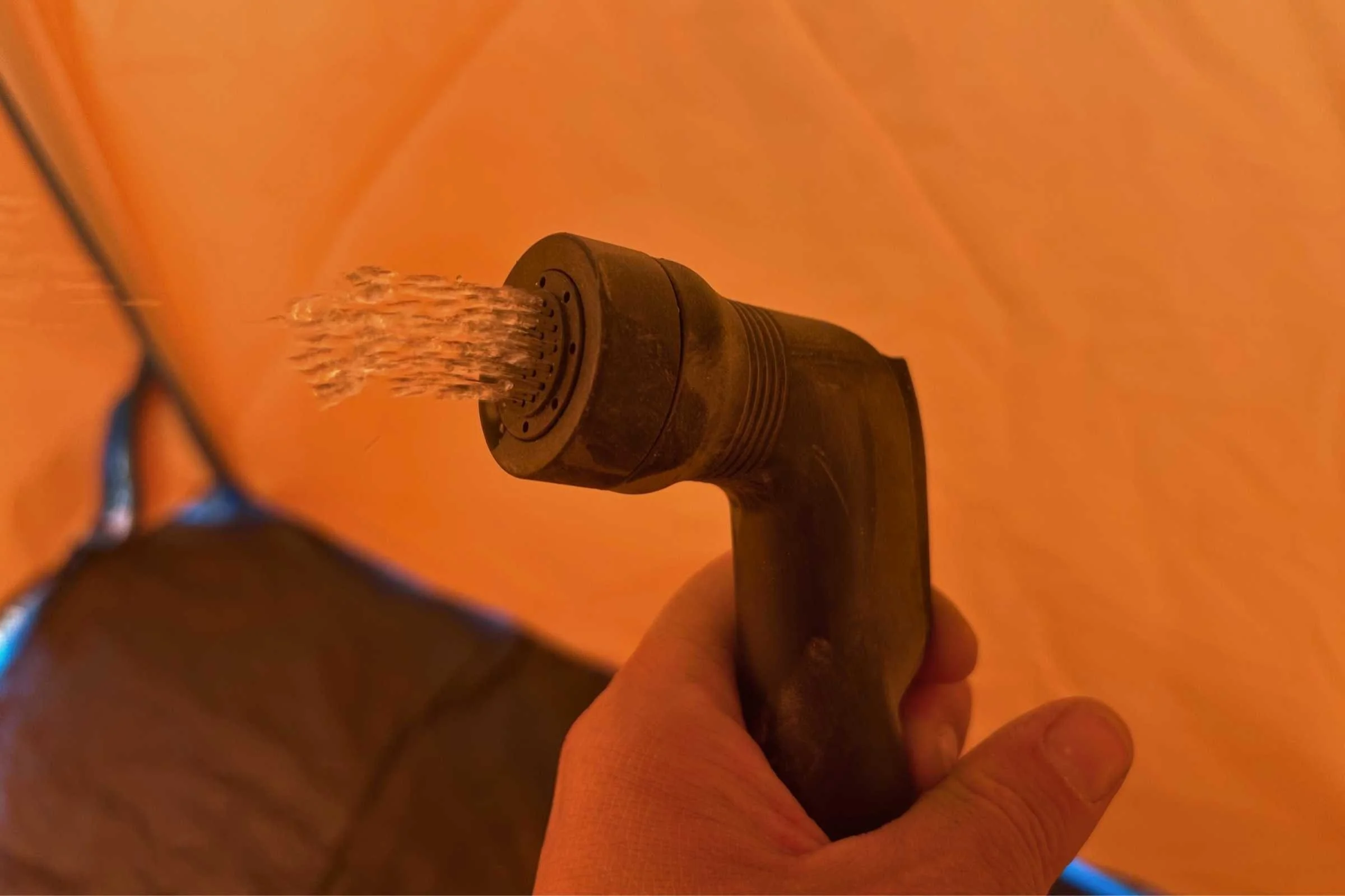 Close-up of the spray on the Nemo Helio LX