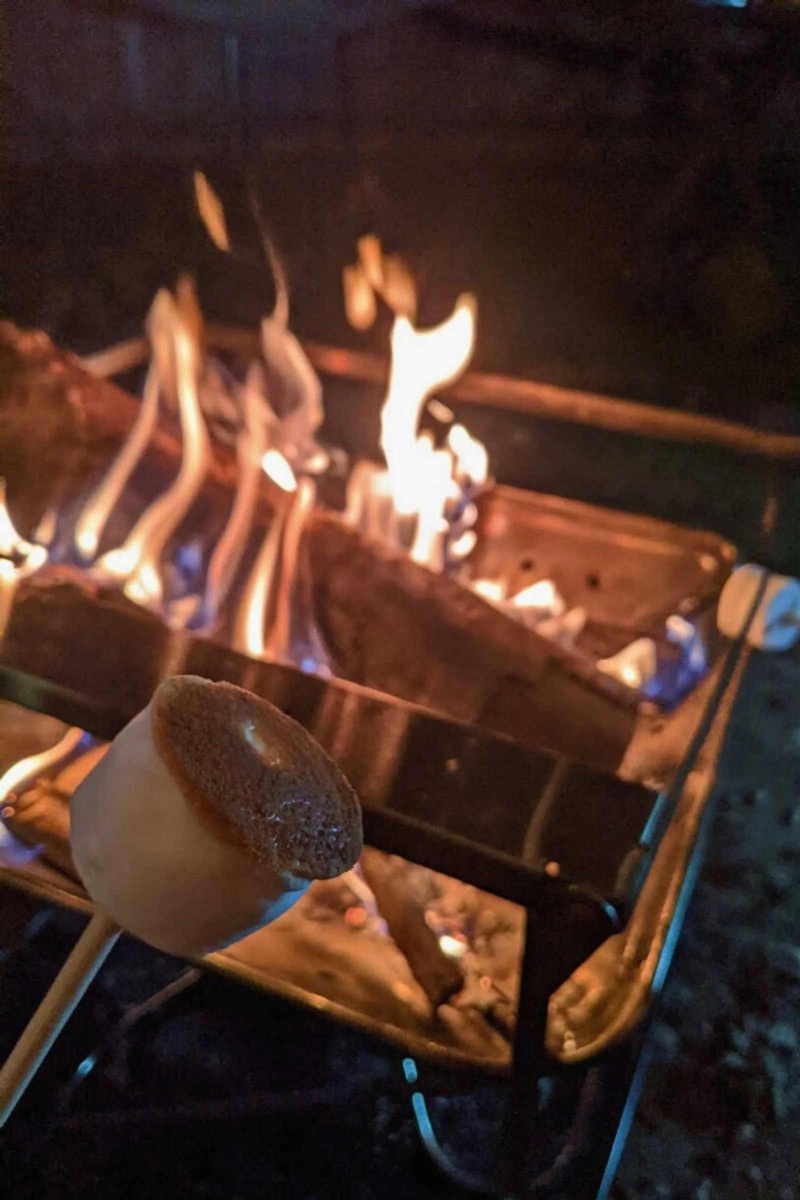 The Snow Peak Takibi base height is ideal for getting indirect heat for the perfect toasted marshmallow. Roasting marshmallows is a true pleasure with this camp grill.