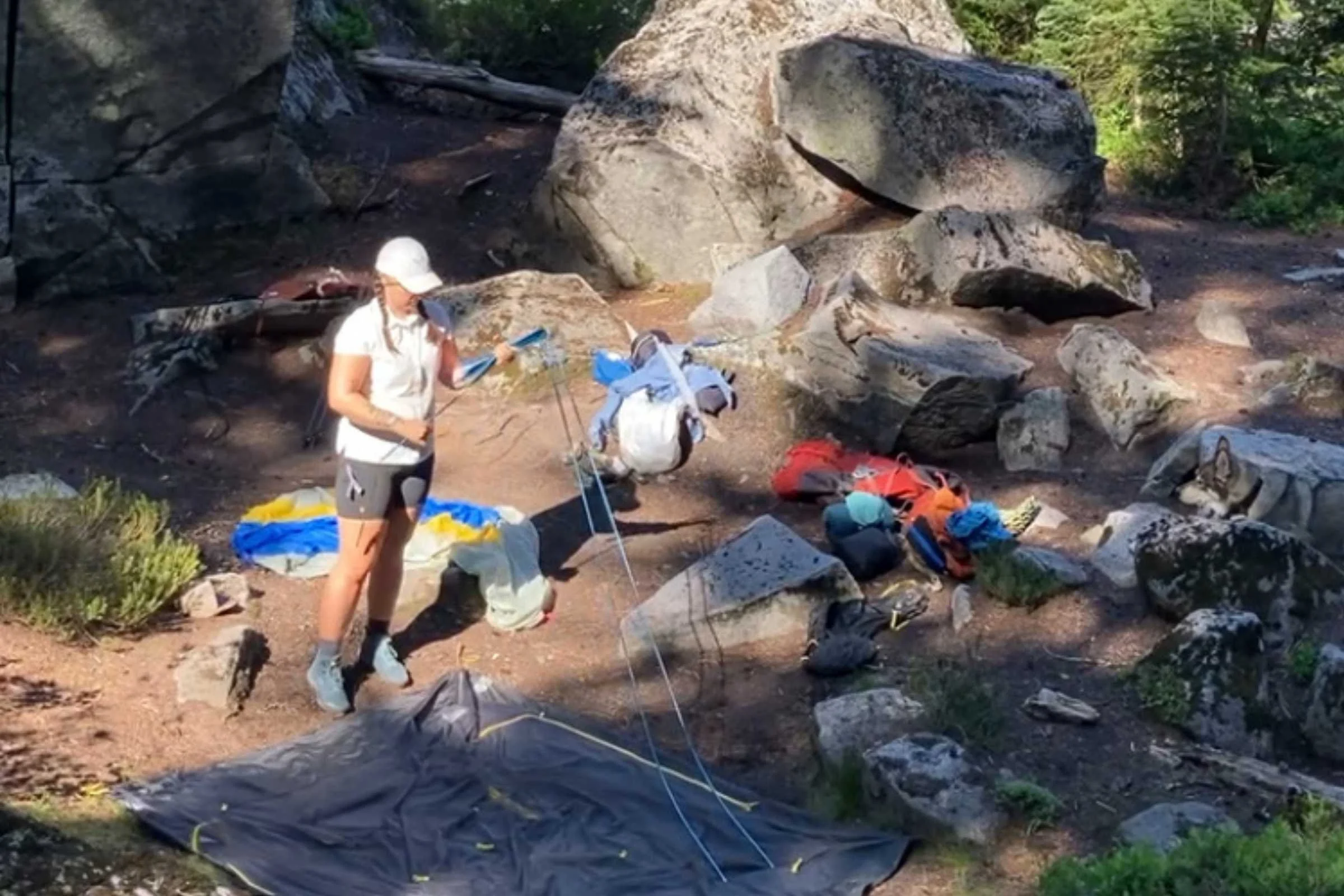 Meg wearing the Fjallraven Abisko Shorts on a backpacking trip in Washington. Photo by Meg Carney.