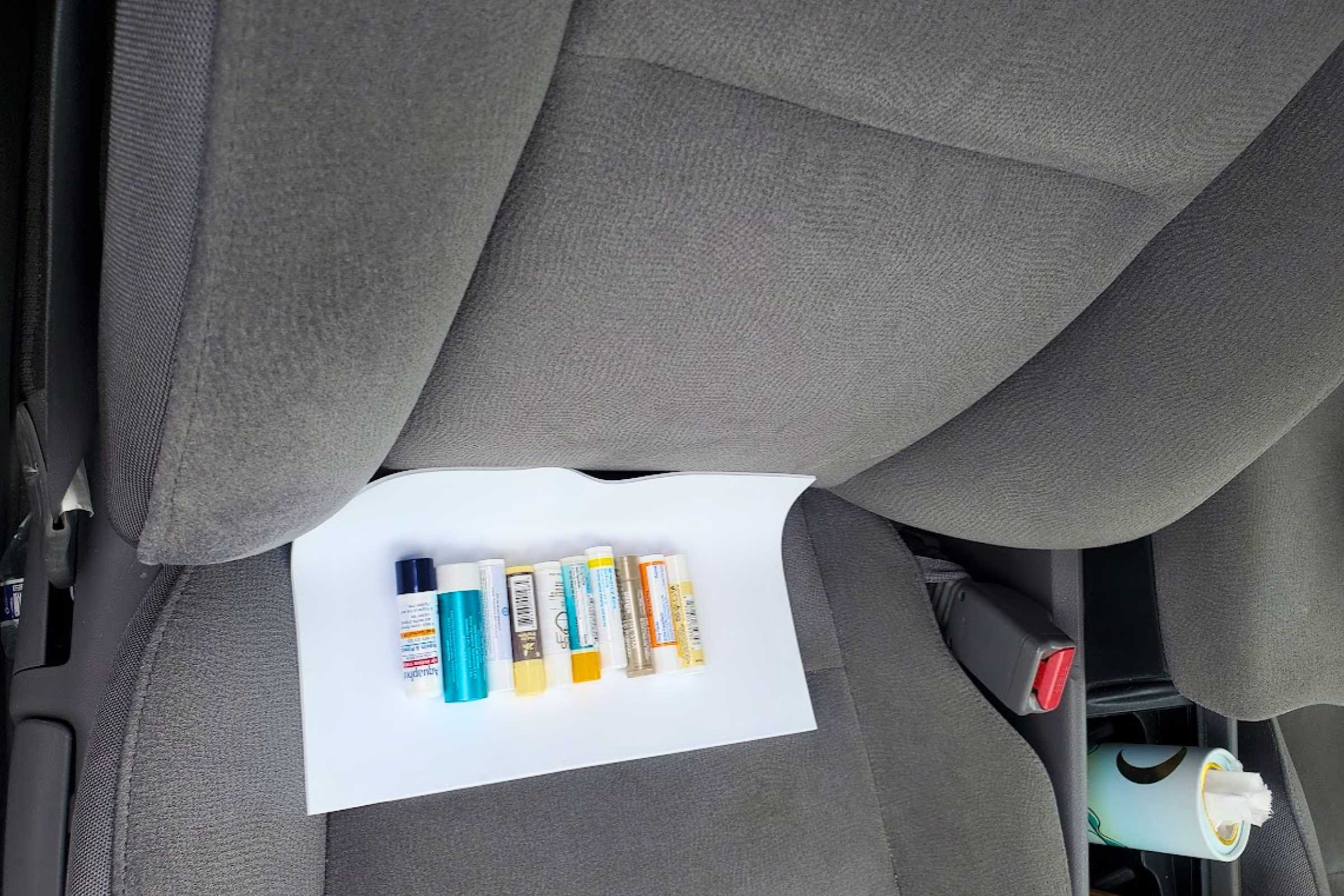 Lip balms being tested