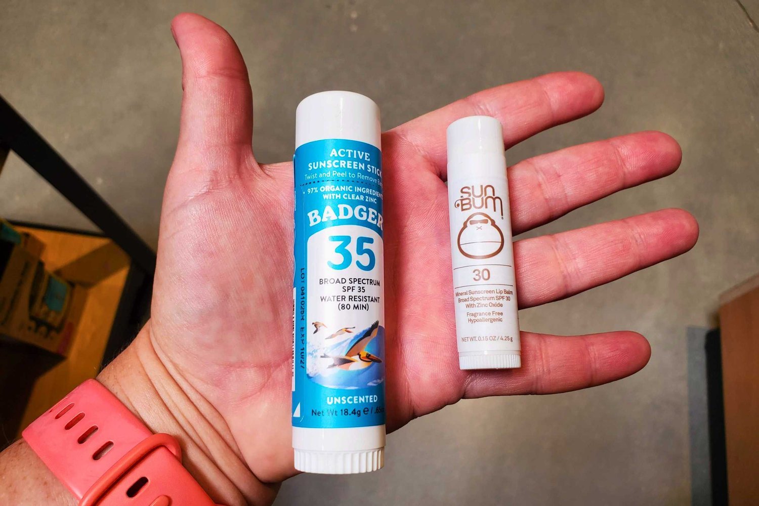 Badger Mineral Sunscreen Face Stick SPF 35 is slightly larger than we prefer for an SPF lip balm, but we like that its larger size allows us to also use it on our cheeks, nose, ears, and the rest of the face.