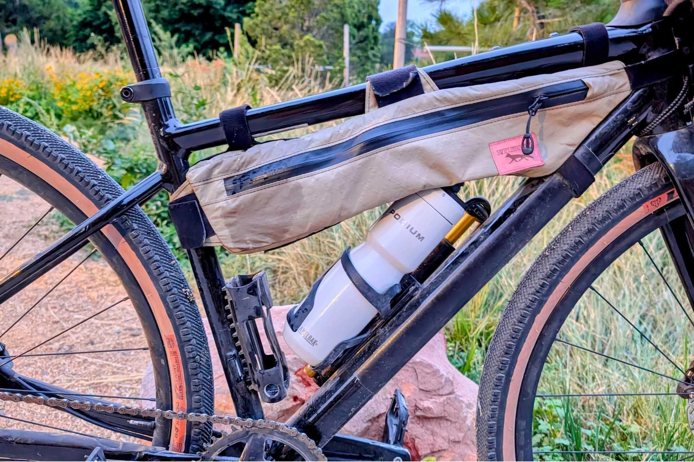 Camelbak Podium Insulated Stainless Steel 22 in the water bottle holder on a bike