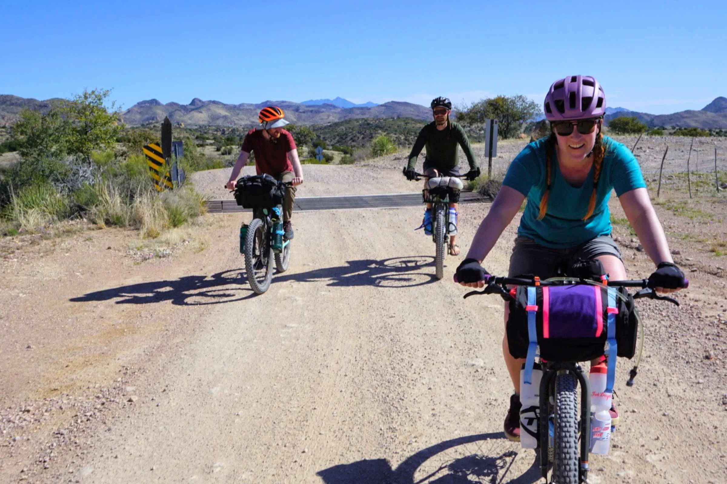 Group of bikers testing the Trek Voda