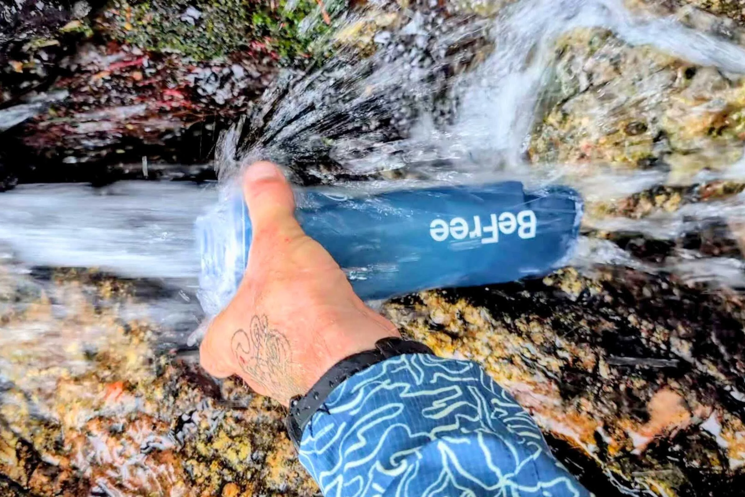 Filling the Katadyn BeFree AC 0.5L from a stream