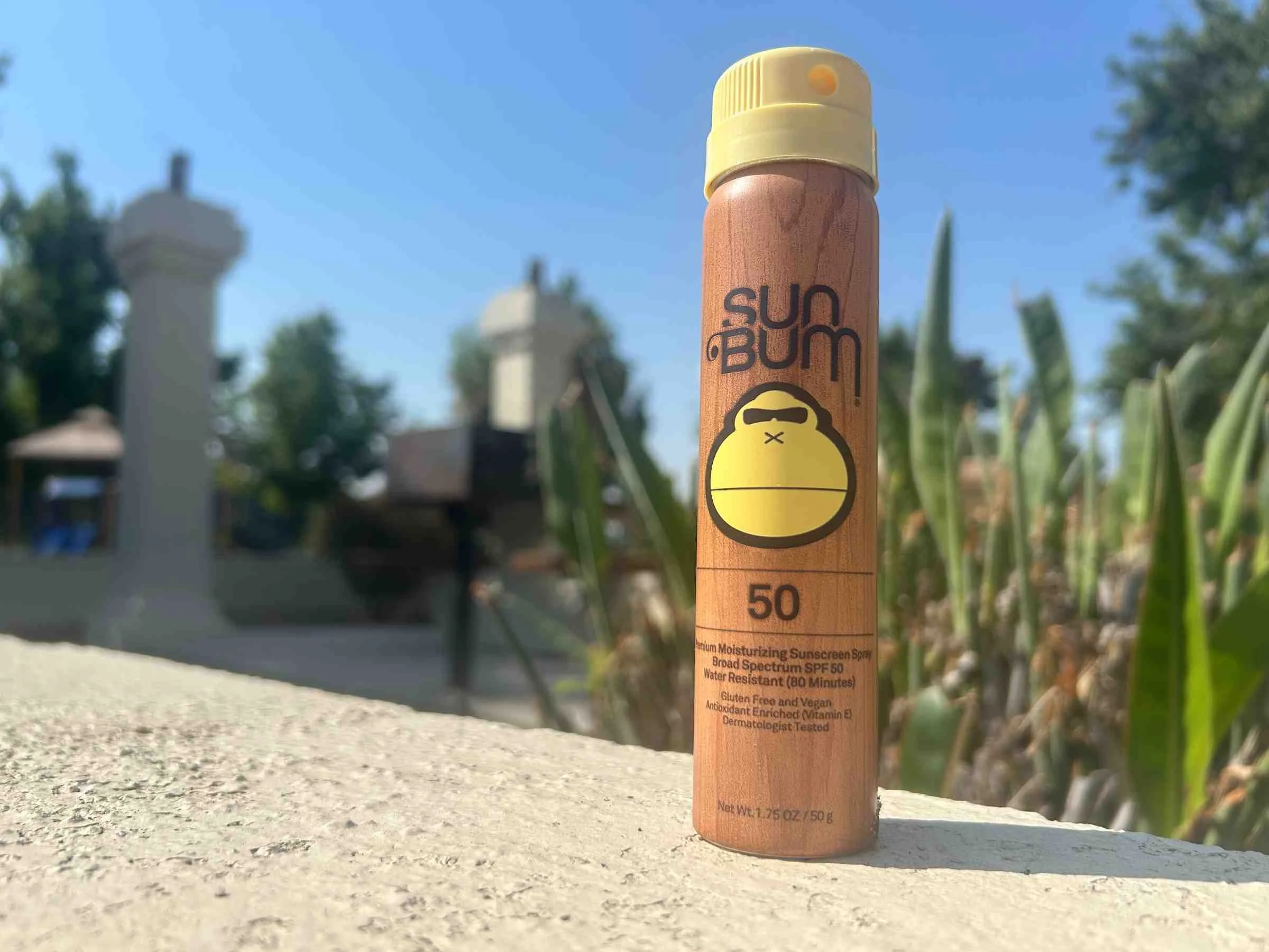  The small but mighty Sun Bum Mini sunscreen spray is 1.75 oz, small enough to meet airline regulations for check-in liquid. 