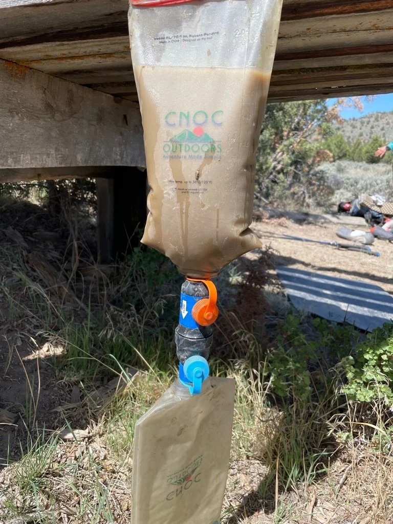  Filtering cow water on the Mogollon Rim Trail 