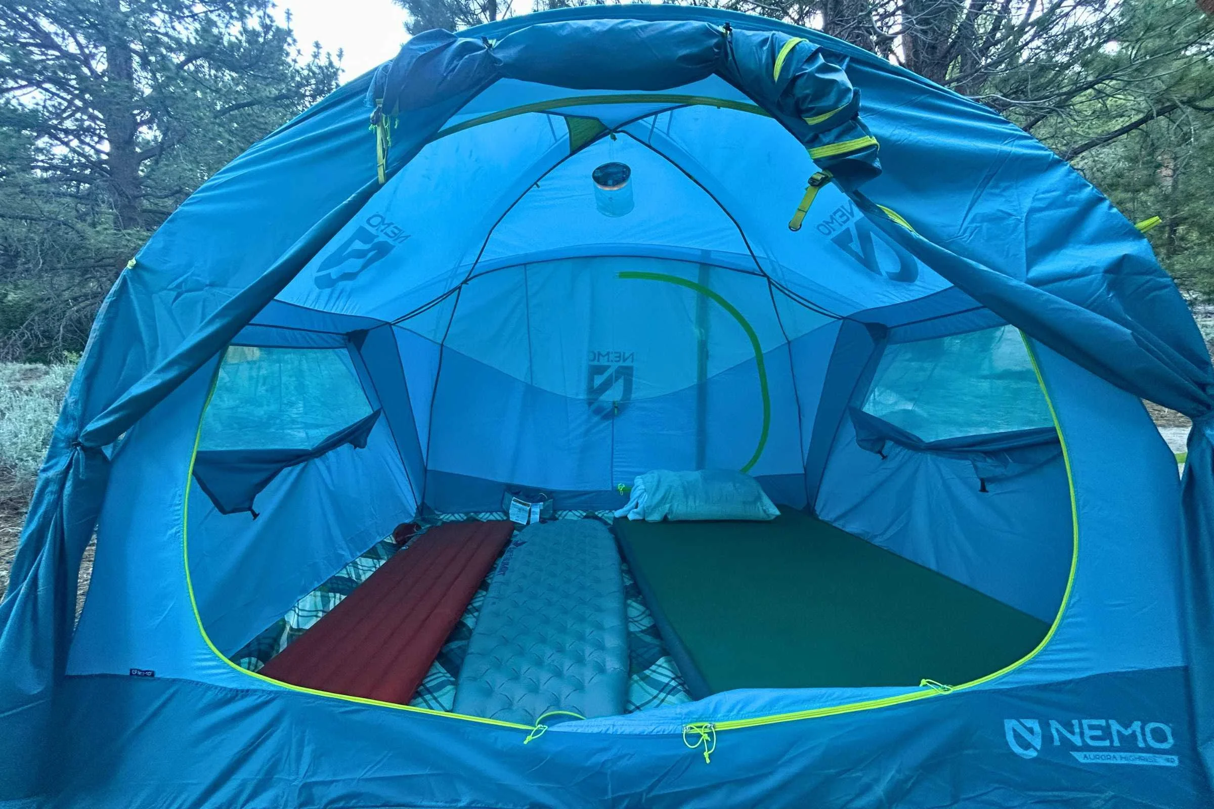 Looking in the doorway of the NEMO Aurora Highrise camping tent