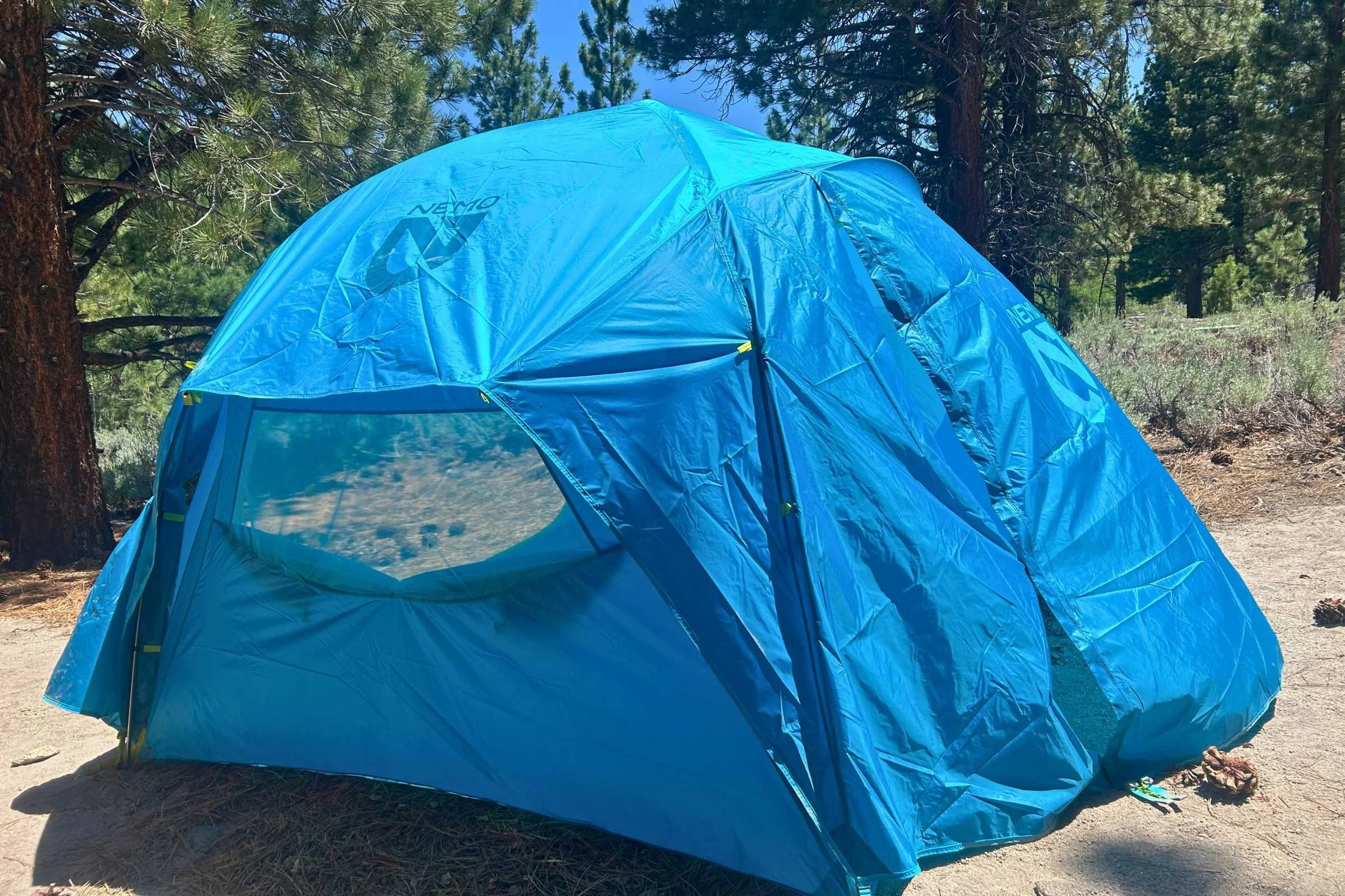 Outside of the NEMO Aurora Highrise camping tent