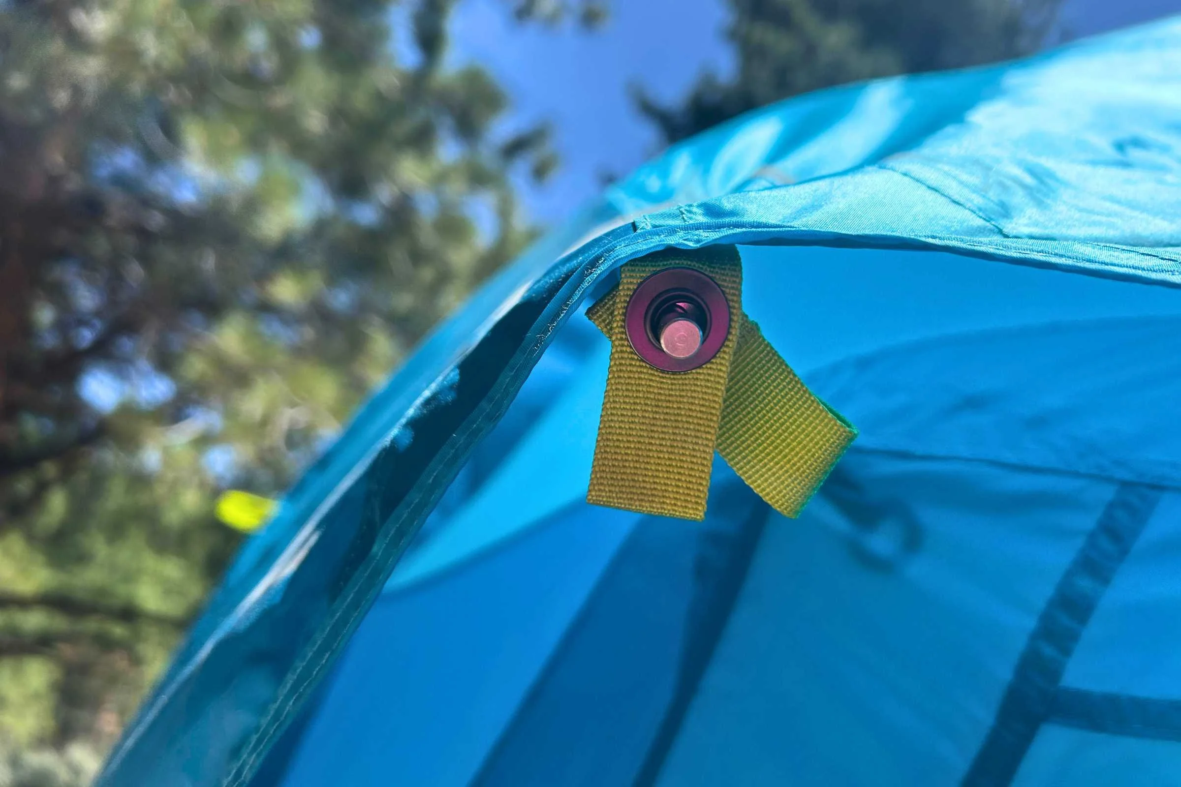 Poles holding up the rainfly on the NEMO Aurora Highrise camping tent