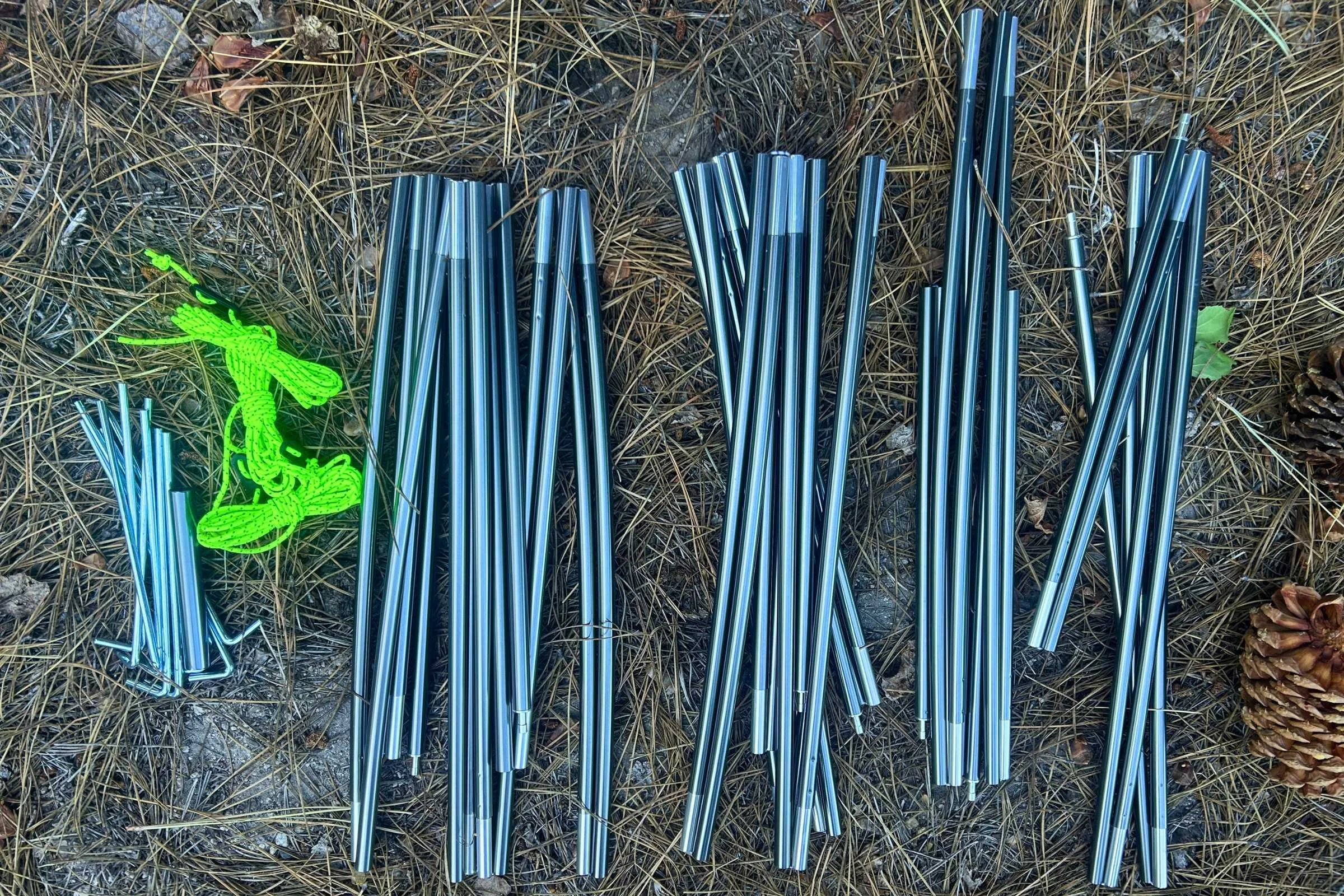 Poles and stakes for the NEMO Aurora Highrise camping tent