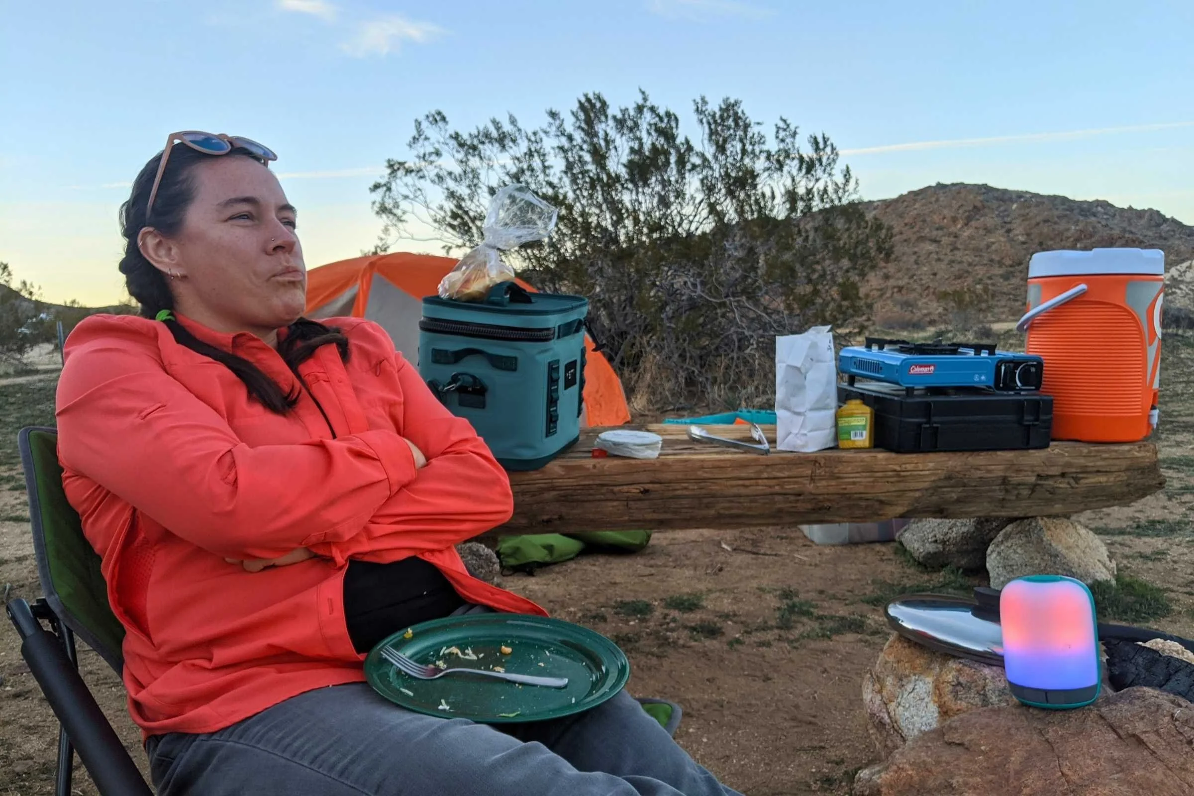 The AlpenGlow is a medium-sized rechargeable lantern that has multi-color functionality.