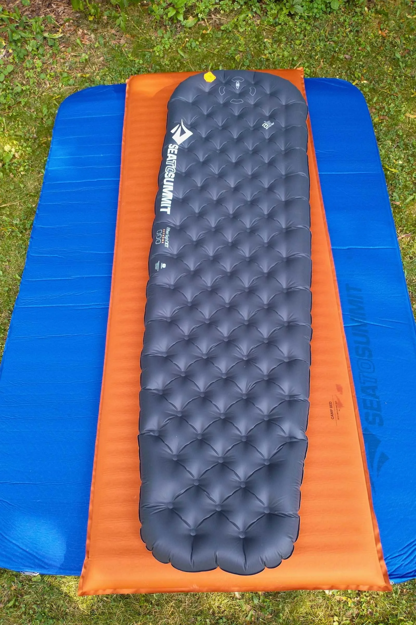 Comparison of 3 sleeping pad sizes including the Sea to Summit Comfort Deluxe sleeping pad as the largest