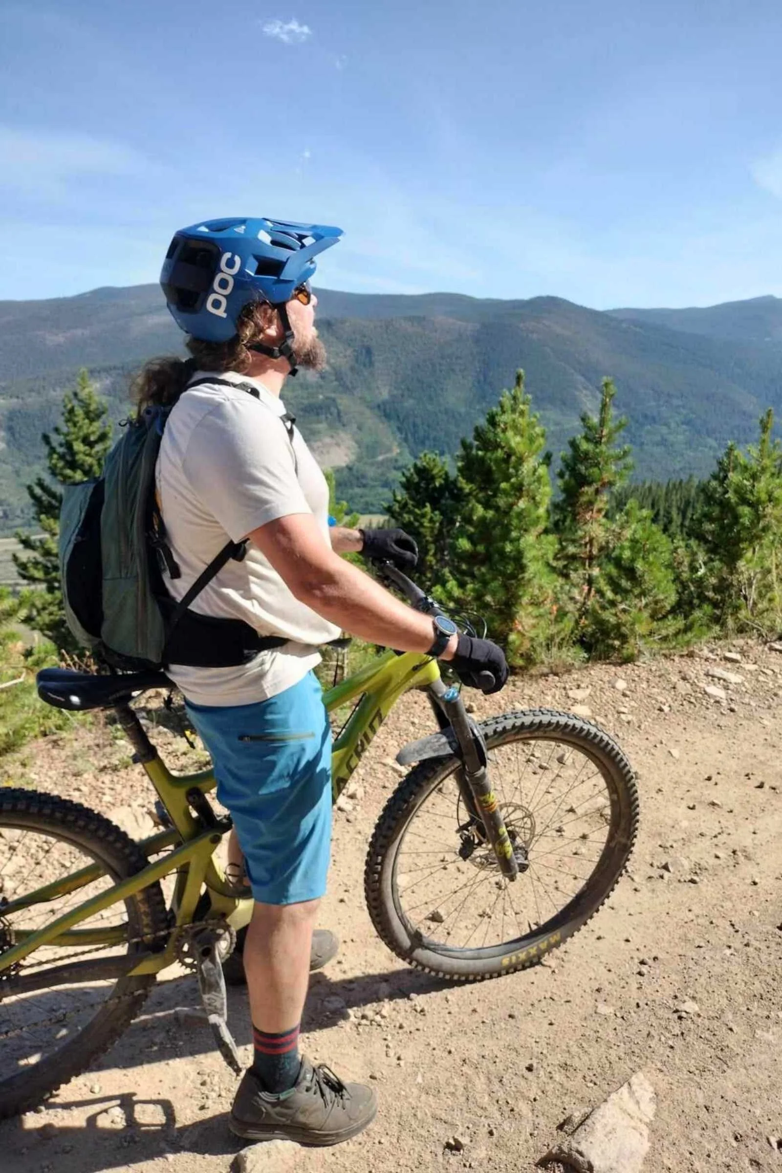 The author checking out the scenery near Rollins Pass in Patagonia Dirt Roamers.
