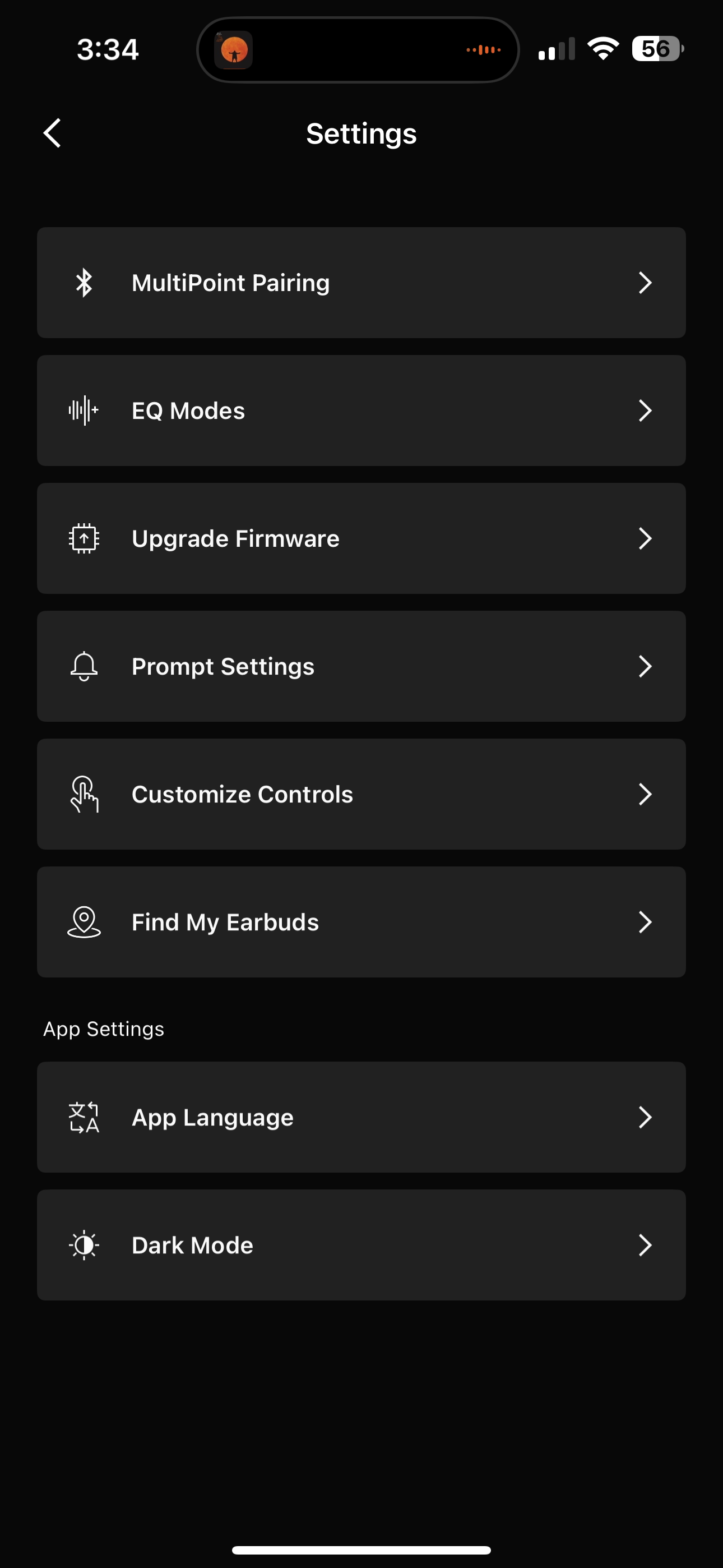   screenshots of the Shokz app  