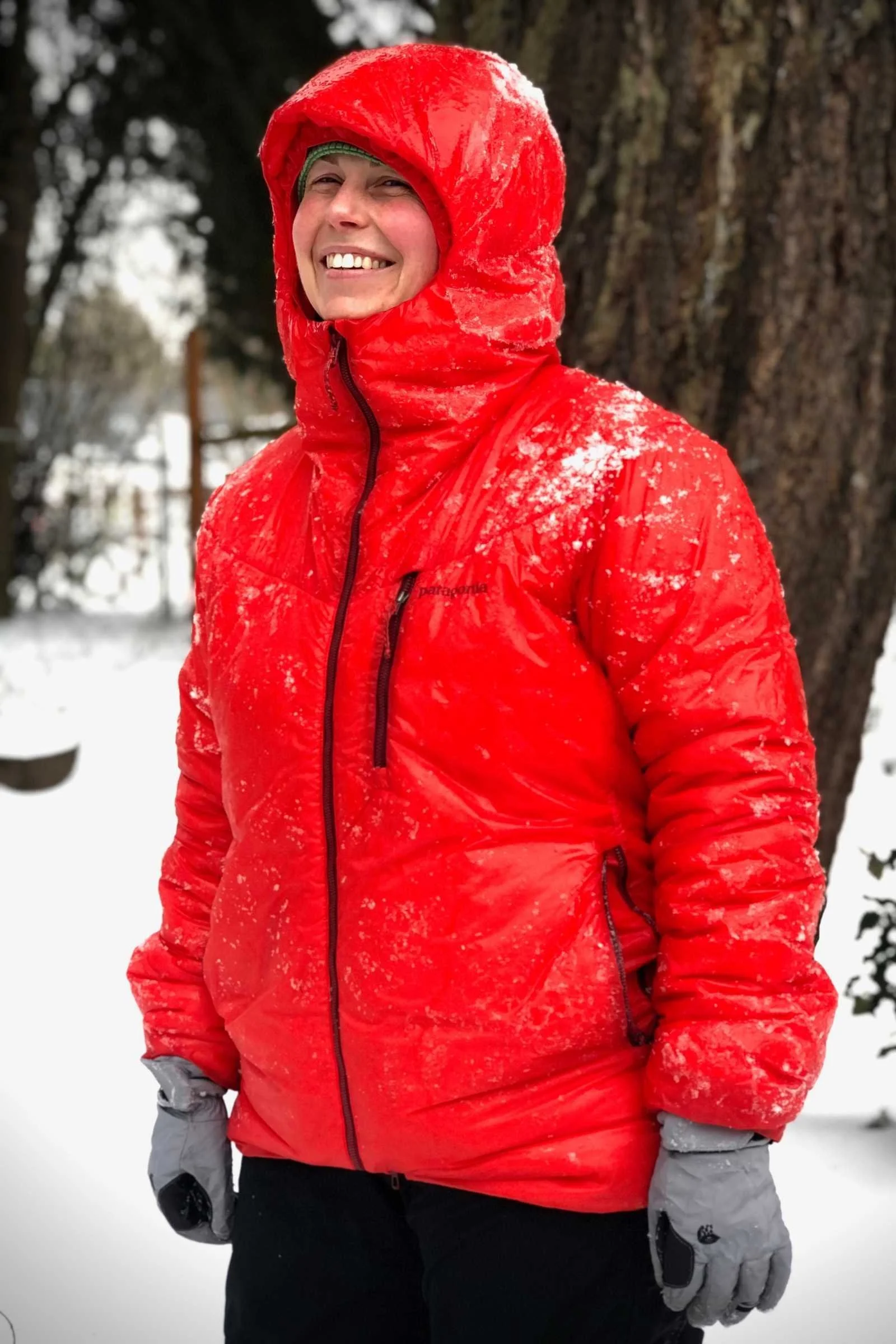   The author in the DAS Parka in a snowstorm.   Photo by Adam Leckie.  