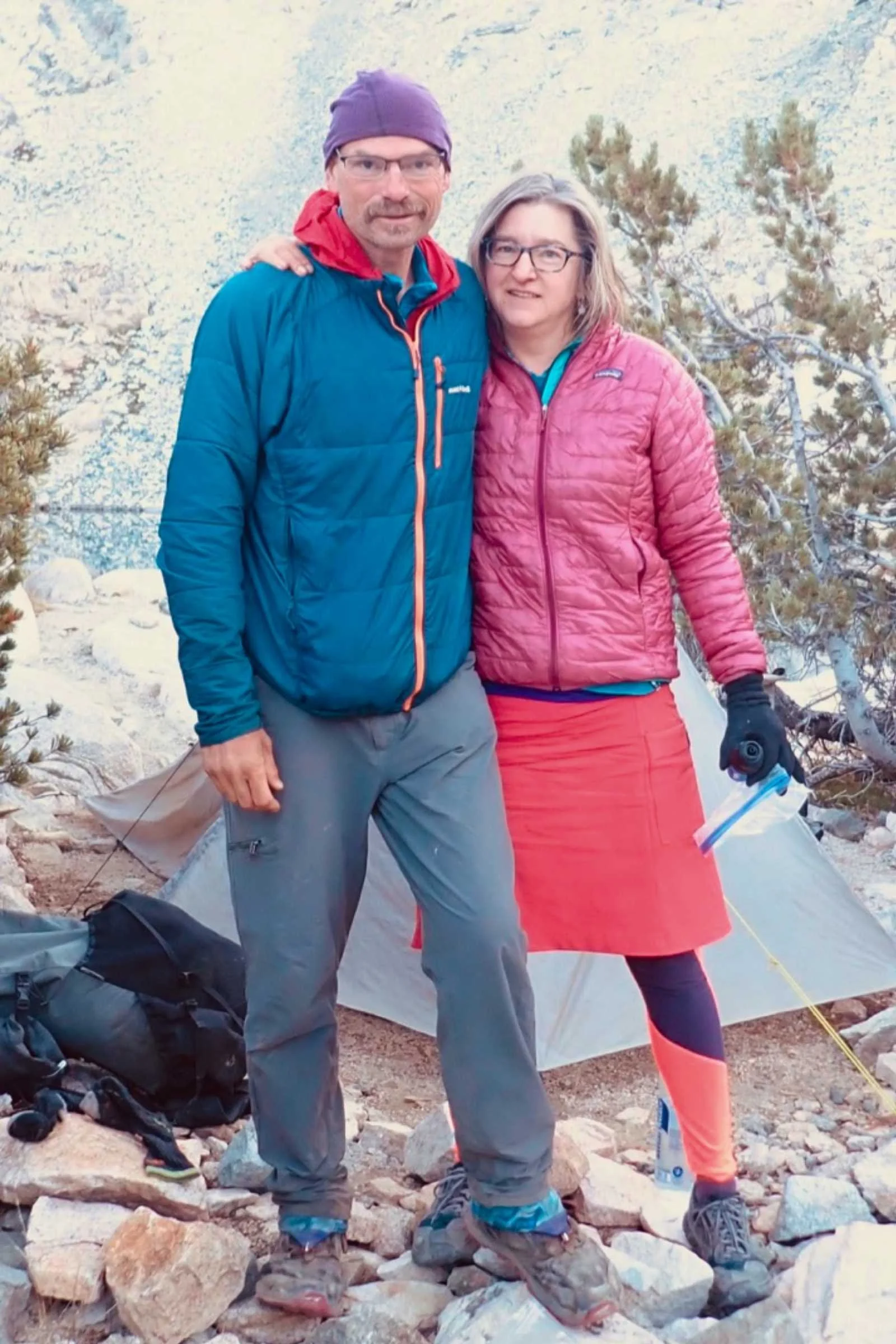  The Montbell Thermawrap and the Patagonia Micro Puff tested side-by-side in the same conditions.   Photo by Liz Thomas  