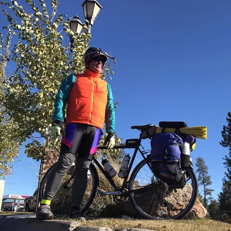   Brandon Lampley bike touring in the NanoAir.   Photo courtesy Brandon Lampley  