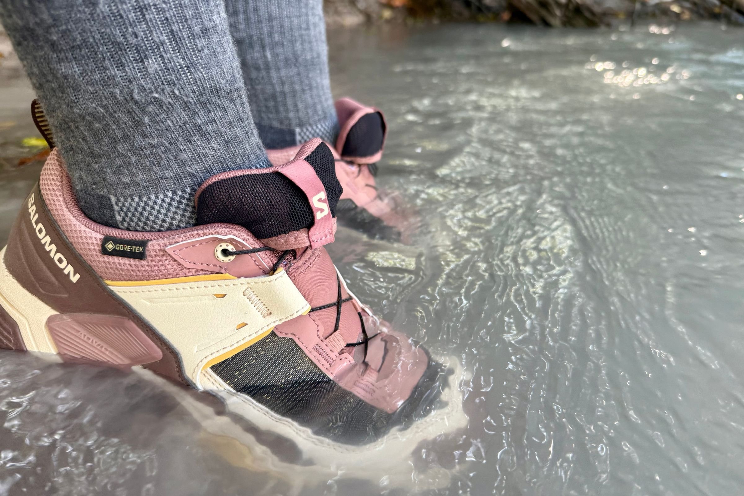   The GORE-TEX waterproofing stood up to our two-minute river test and hiking in the rain.   Photo by Steve Redmond  