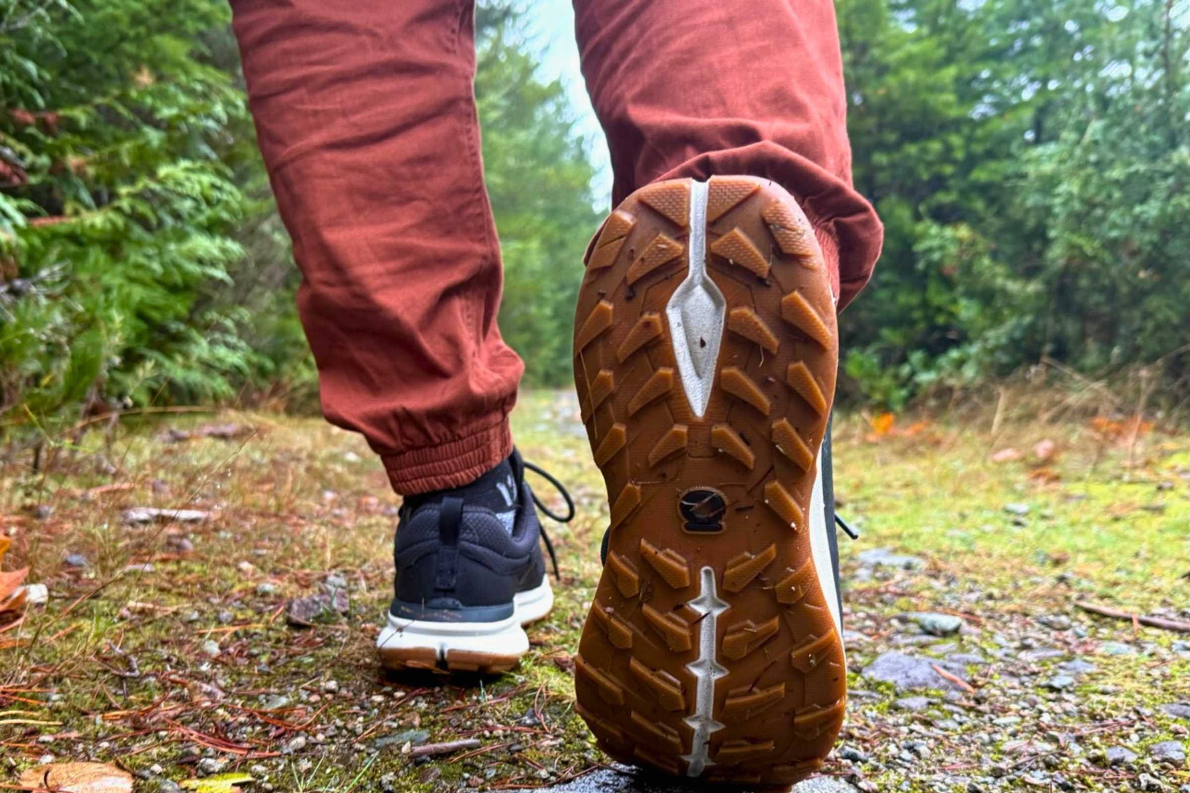   The outsole grips dirt, gravel, and wet pavement with ease.   Photo by Steve Redmond.&nbsp;  