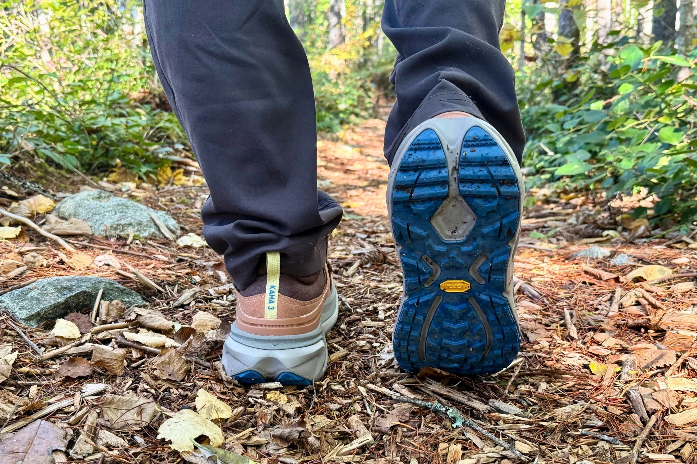   The outsole and lugs on the HOKA Kaha 3 Low GTX.   Photo by Ebony Roberts  