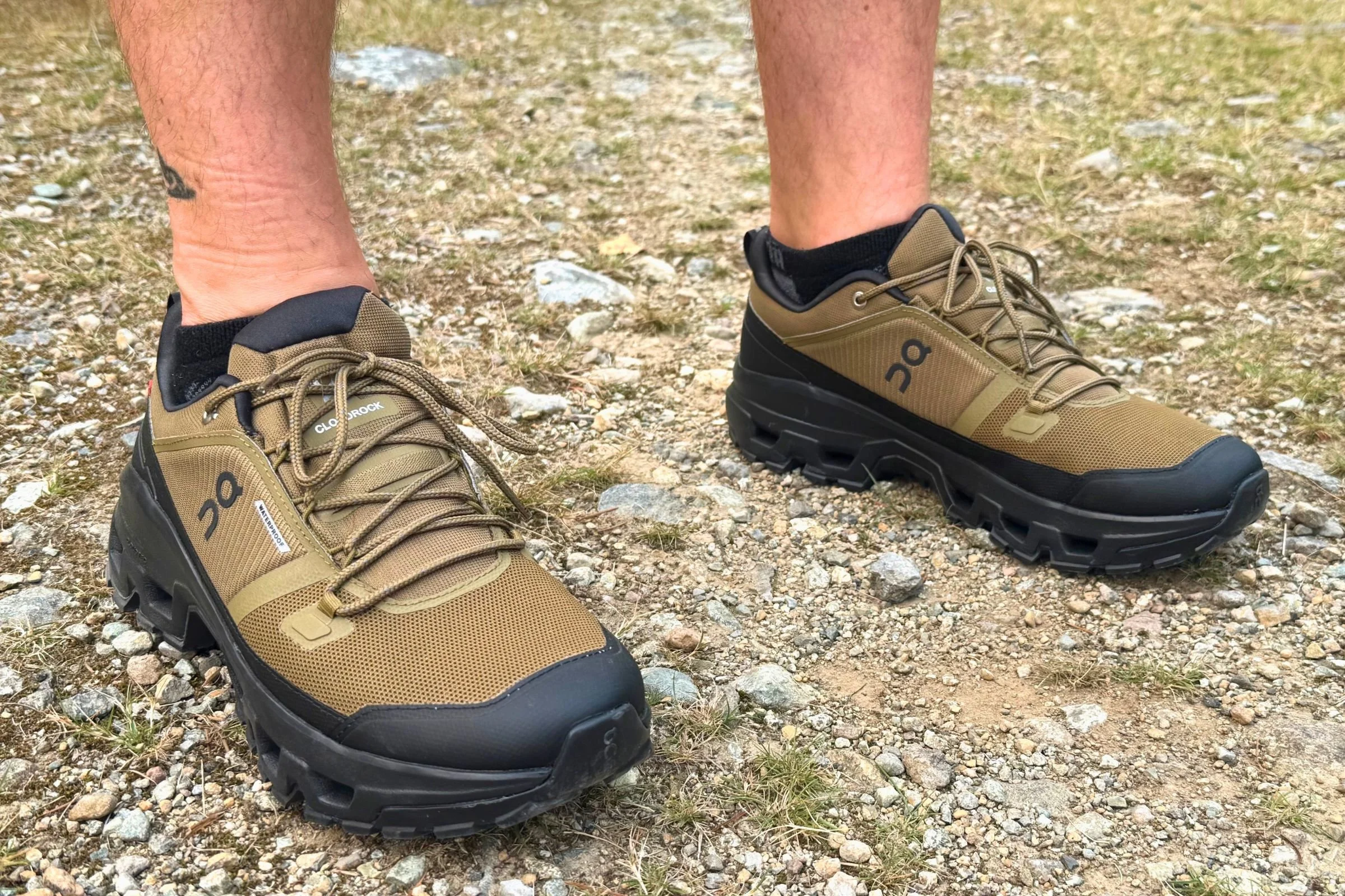   The Cloudrock has On’s signature sole style, but it’s a lot more stiff than other On shoes we’ve worn.   Photo by Ebony Roberts  