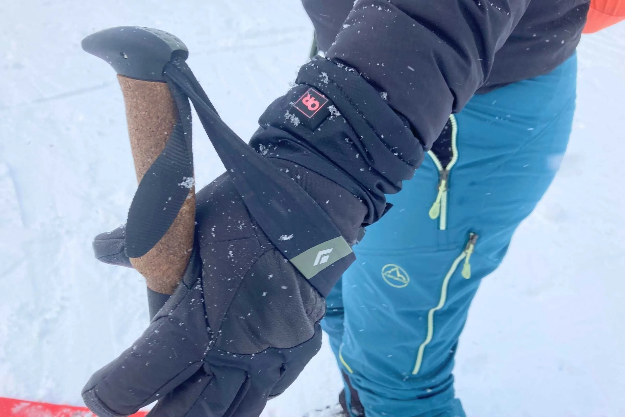   Downhill skiing at the resort. Fresh off a cold chair lift and getting ready to descend in the OR Prevail Gloves on an 18°F, snowy, overcast day.   &nbsp;Photo by Trey French  