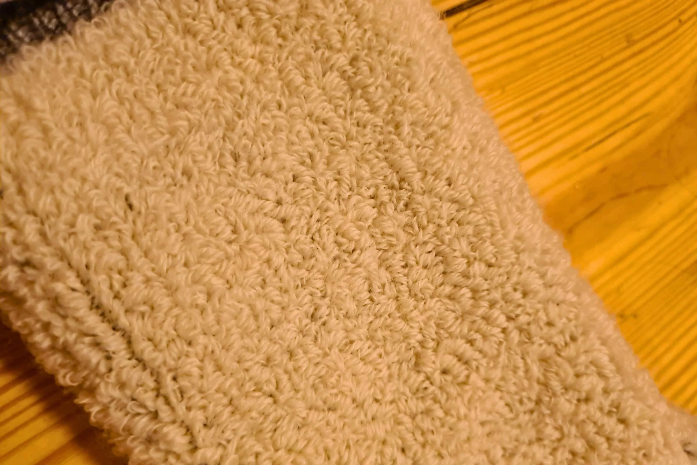   Close-up of dense merino knit winter sock  