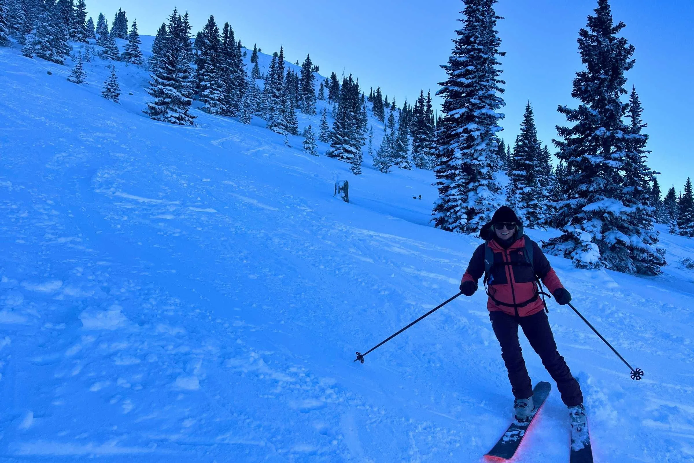   Skiing in Breckenridge with the Leki Detect S .  The straps on the Leki Detect S fit snugly over large mittens .  By Jon Stockwell  