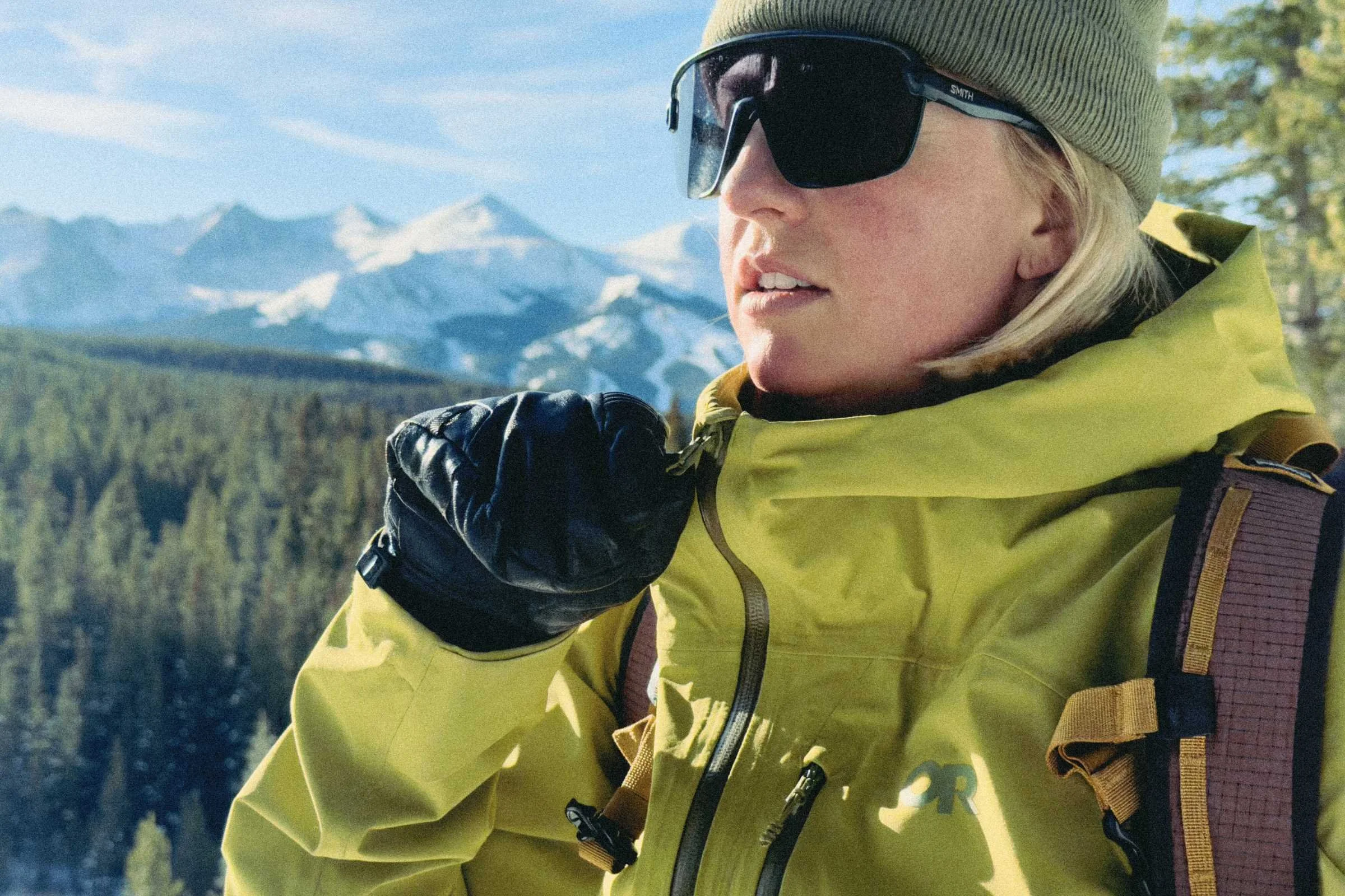   The collar on the Cloudchaser jacket is wide, unrestrictive, and comfortable—a small detail that makes a big impact in a ski jacket.   Photo credit: Jacob Callaghan  