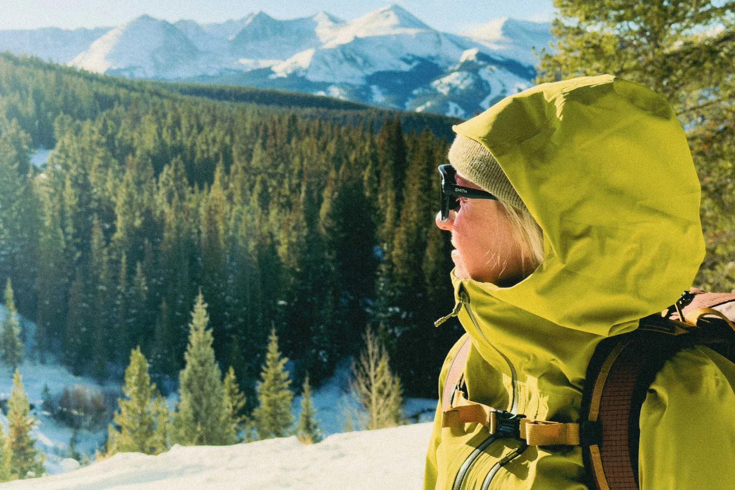   The hood on the Cloudchaser jacket is adjustable and helmet-compatible.   Photo credit: Jacob Callaghan &nbsp; 