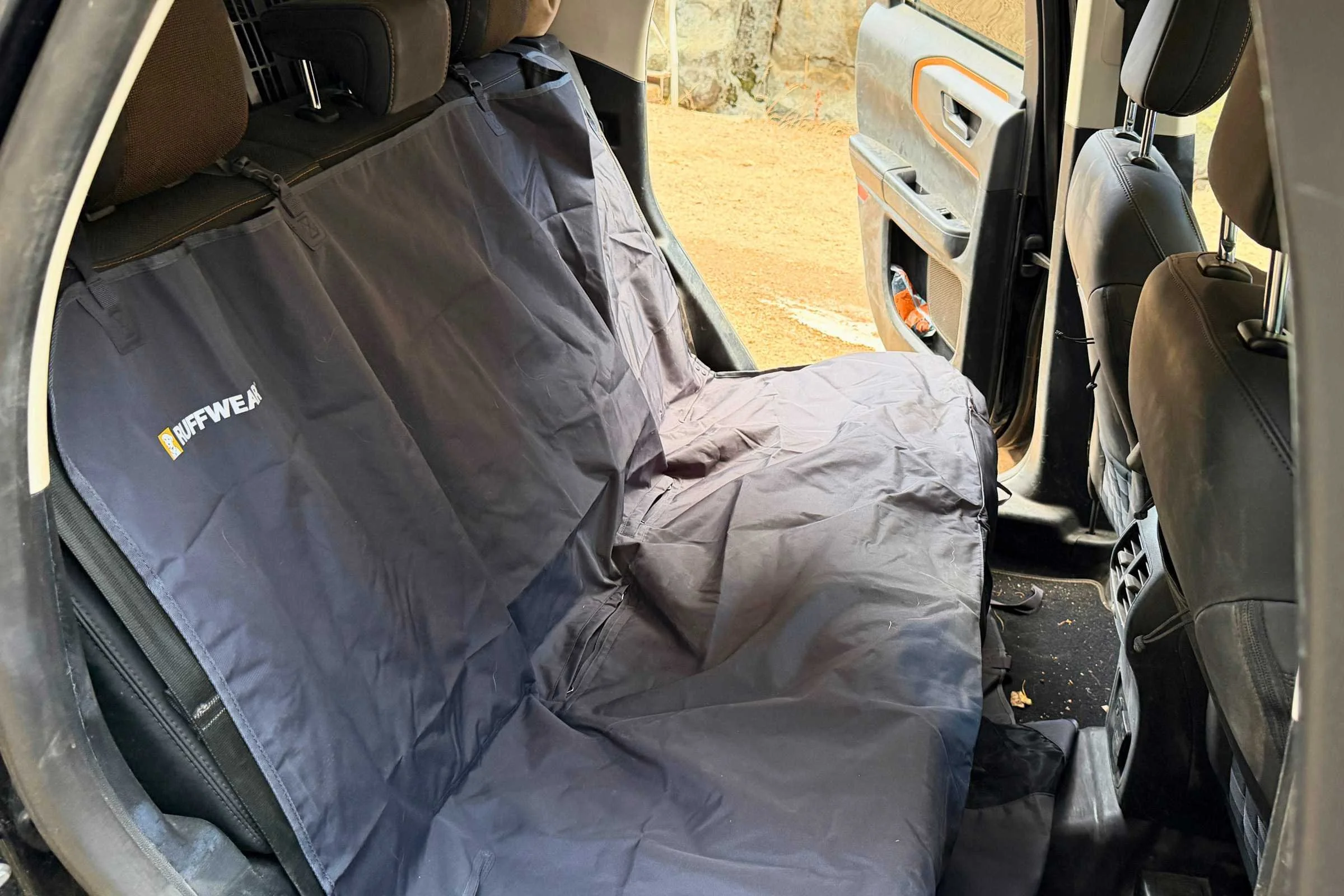   Ruffwear dog car seat cover used as a bench cover  