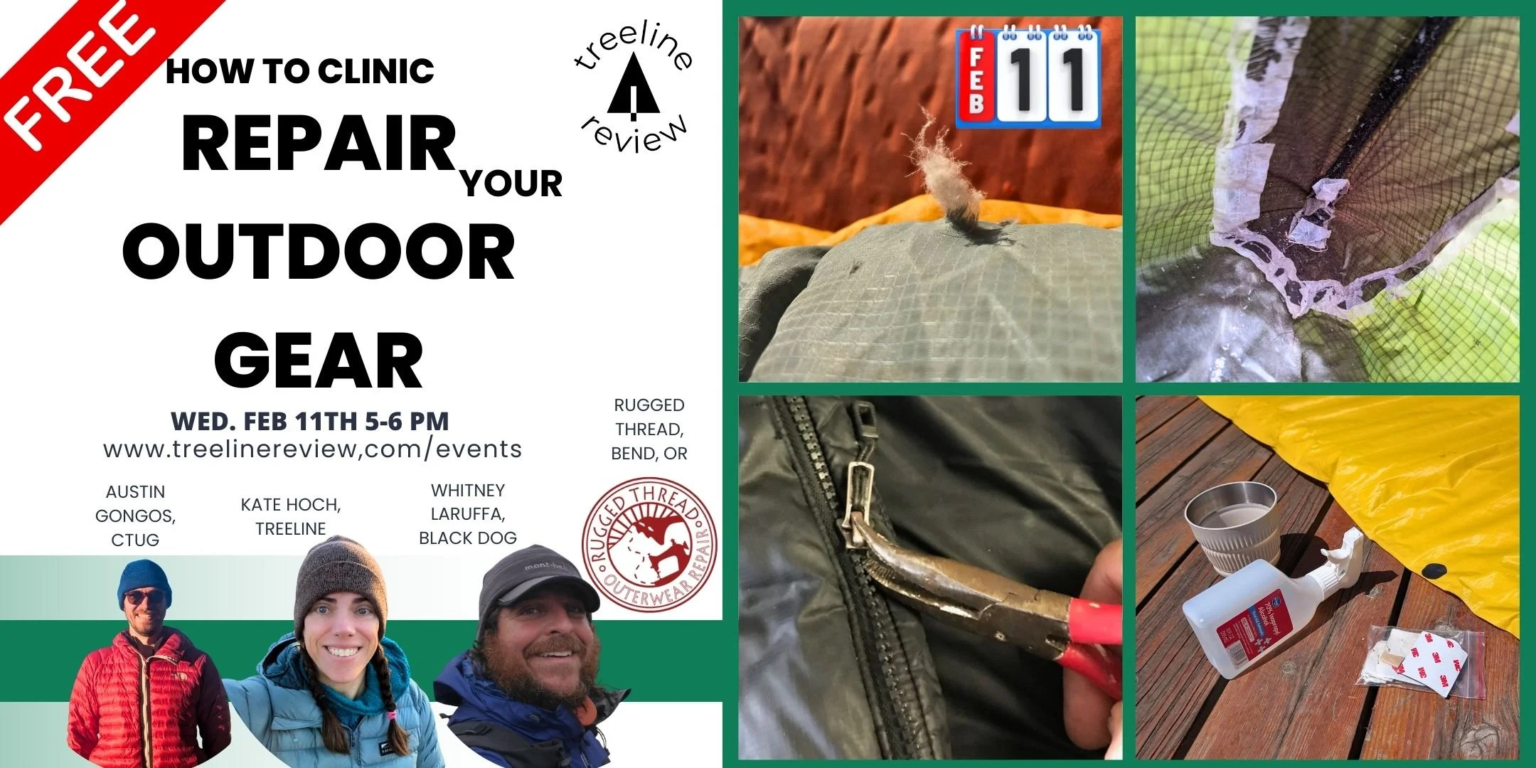 How to Repair Your Gear: Free Clinic and Workshop