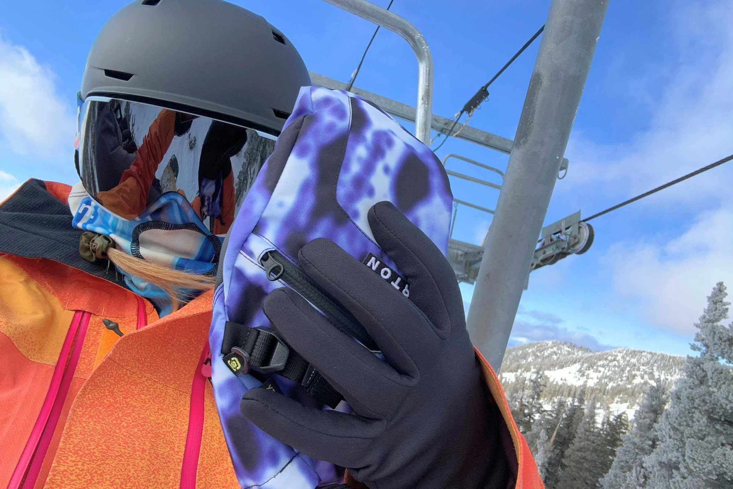   The Burton 3 in 1 mitts allow for flexibility in warmth on the go.   Photo courtesy Sara Kruglinski.  