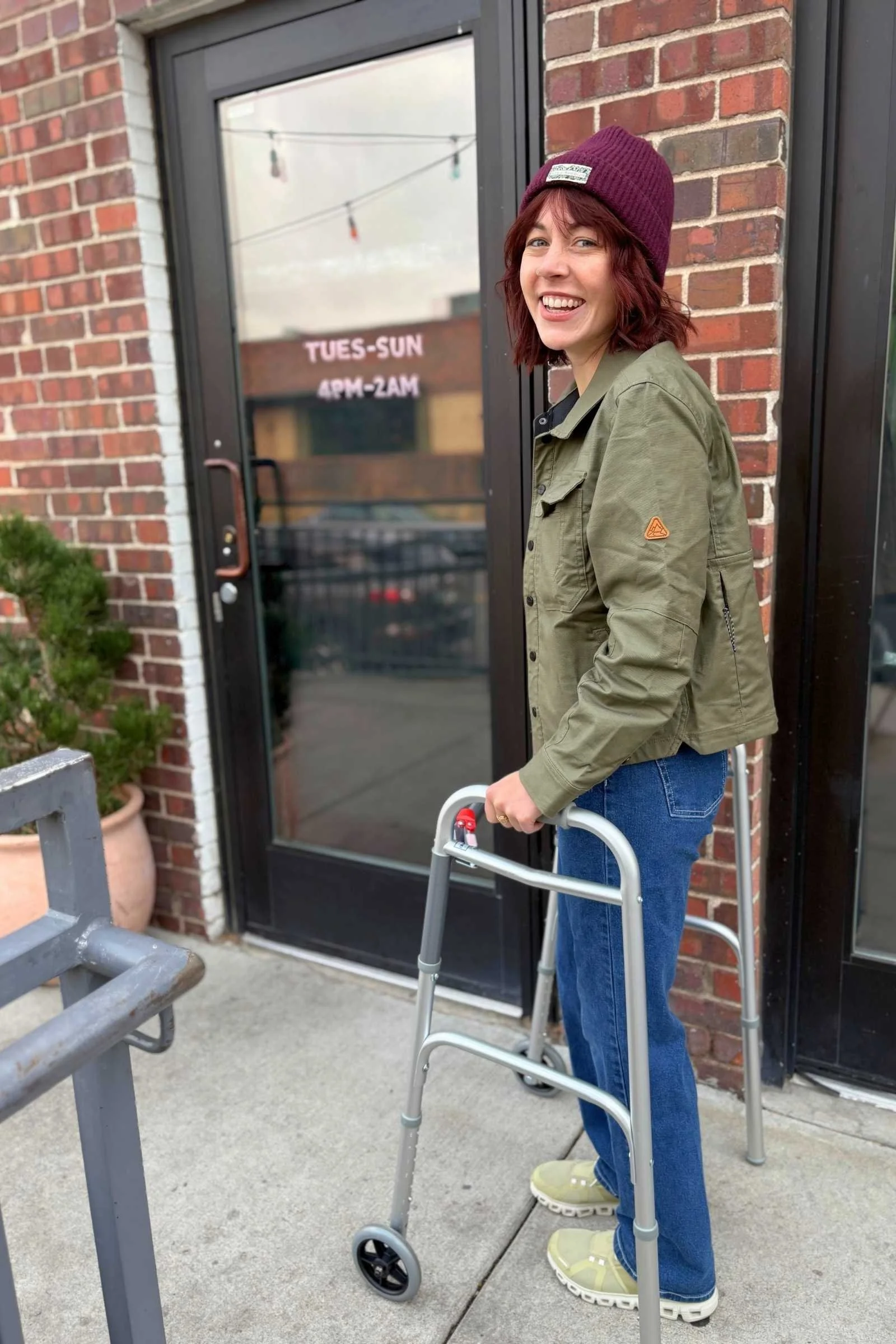   Because the On Cloud 6s are so easy to slip on, while offering excellent cushion and adequate support, the author opted for them when her mom wasn’t around to help her tie shoes after hip replacement surgery.   Photo by Joleen Downs  