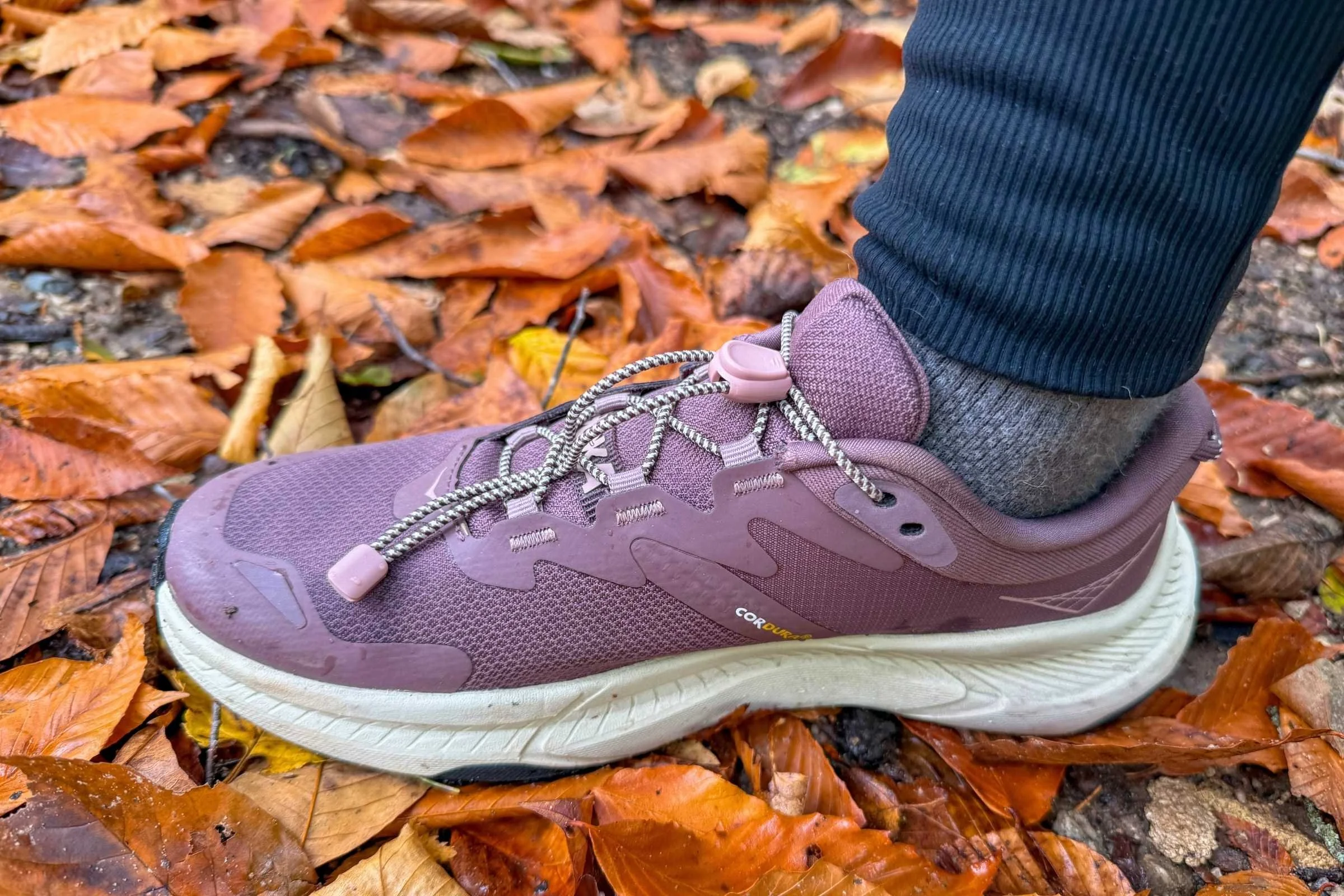   The pull-tab lacing on the HOKA Transport 2 is simple to adjust, and the shoes come with traditional laces for those who prefer a more precise fit.  