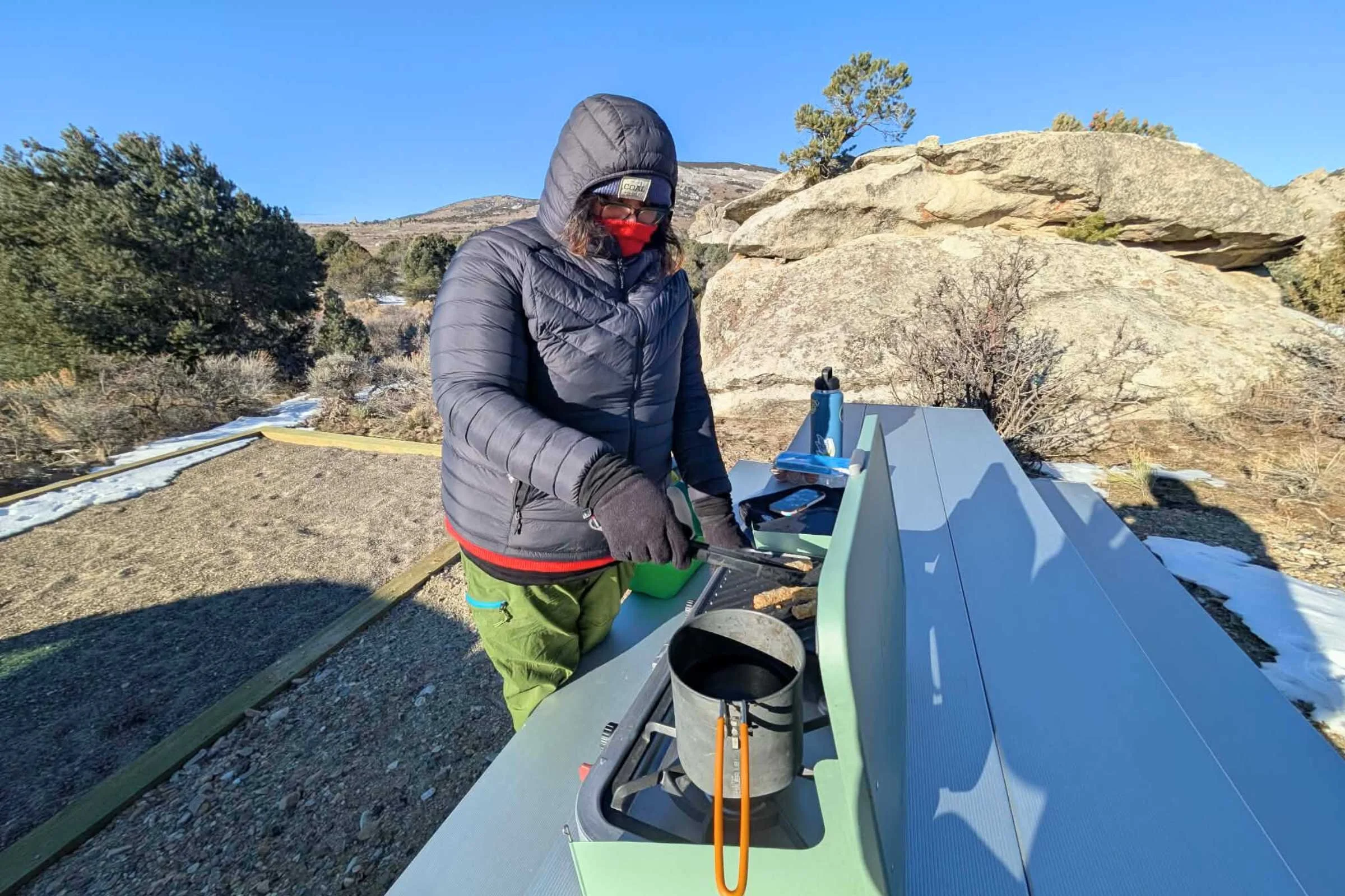   Testing the Coleman Cascade 3-in-1 at car camping site.  