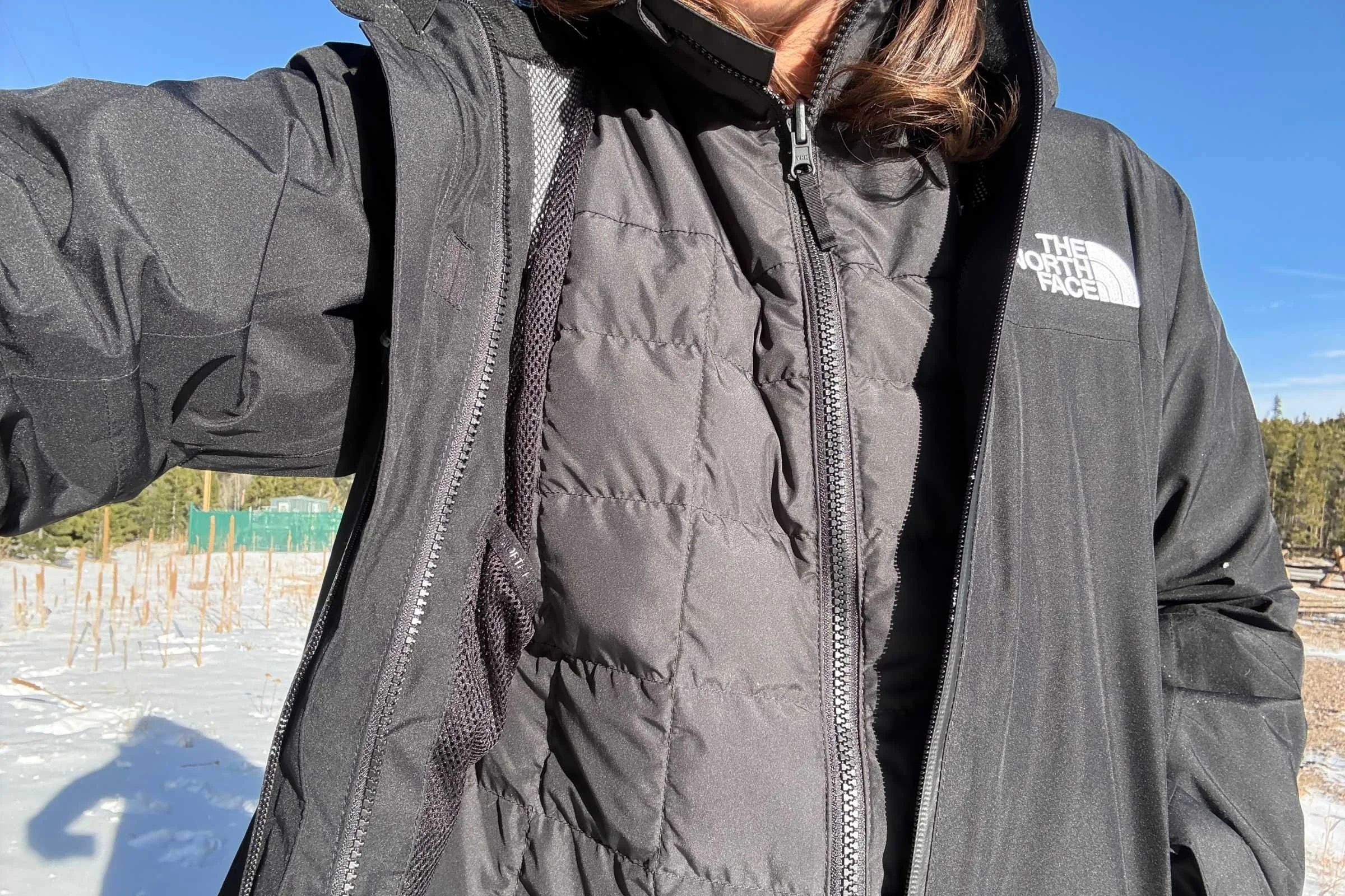   Close-up of The North Face ThermoBall Snow Triclimate insulated liner  