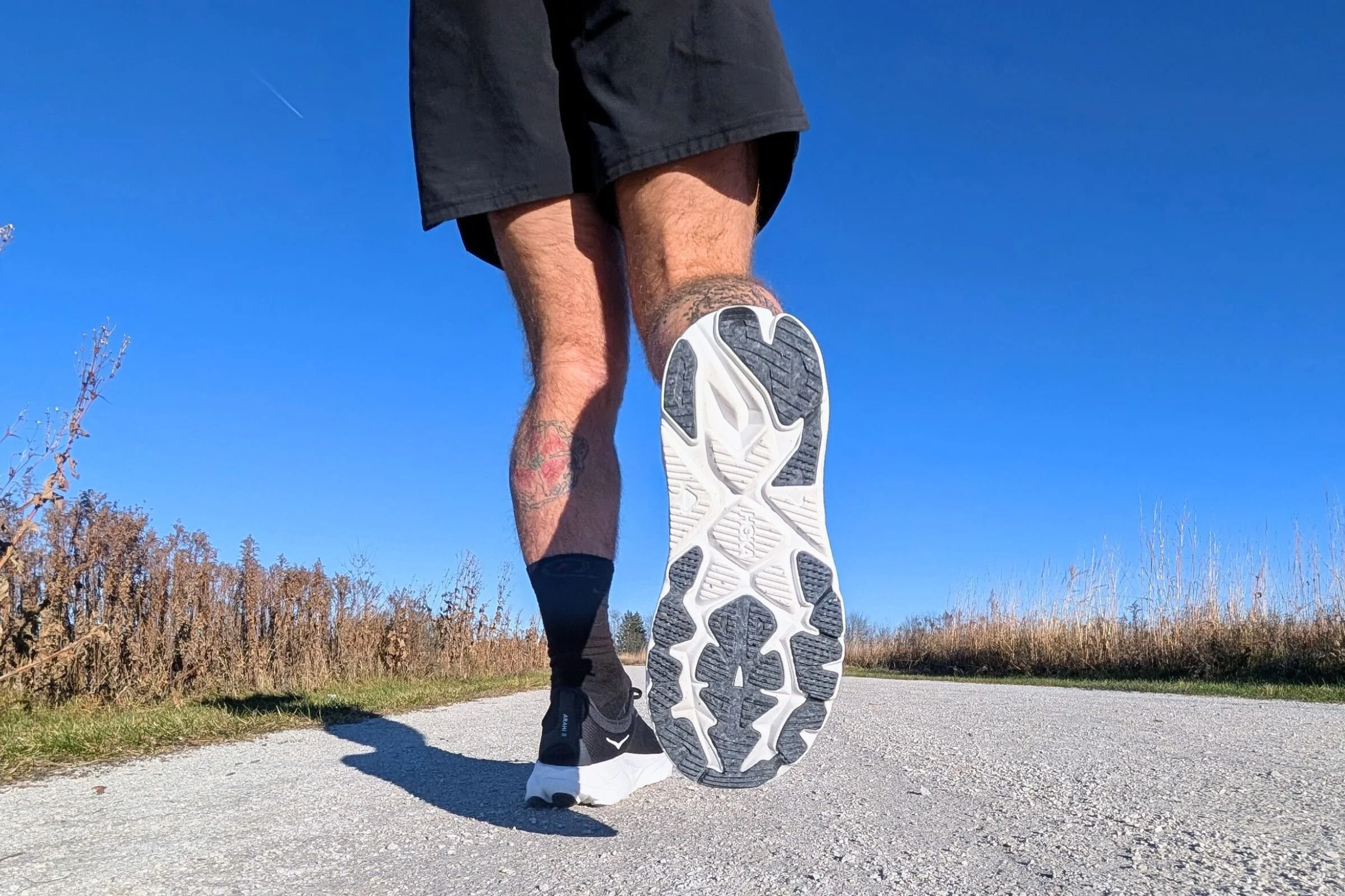   The HOKA Arahi 8 doesn’t have the most tread underfoot, but it’s enough for running on gravel paths.  