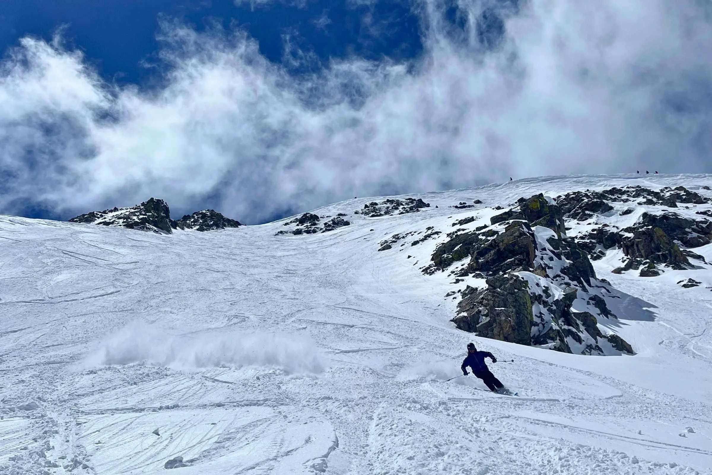   Skiing the high alpine terrain at Breckenridge on a sunny day—an ideal place to use the 4D MAG goggles with the black lenses.  
