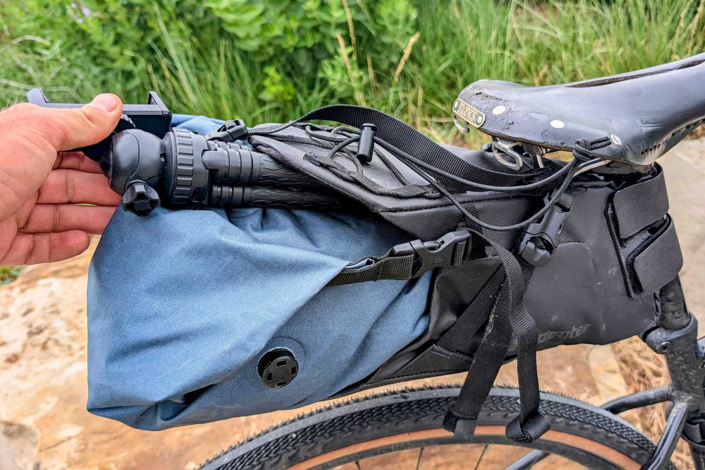   Stuff sack and a phone tripod both fit in the Deuter Cabezon SB 16  