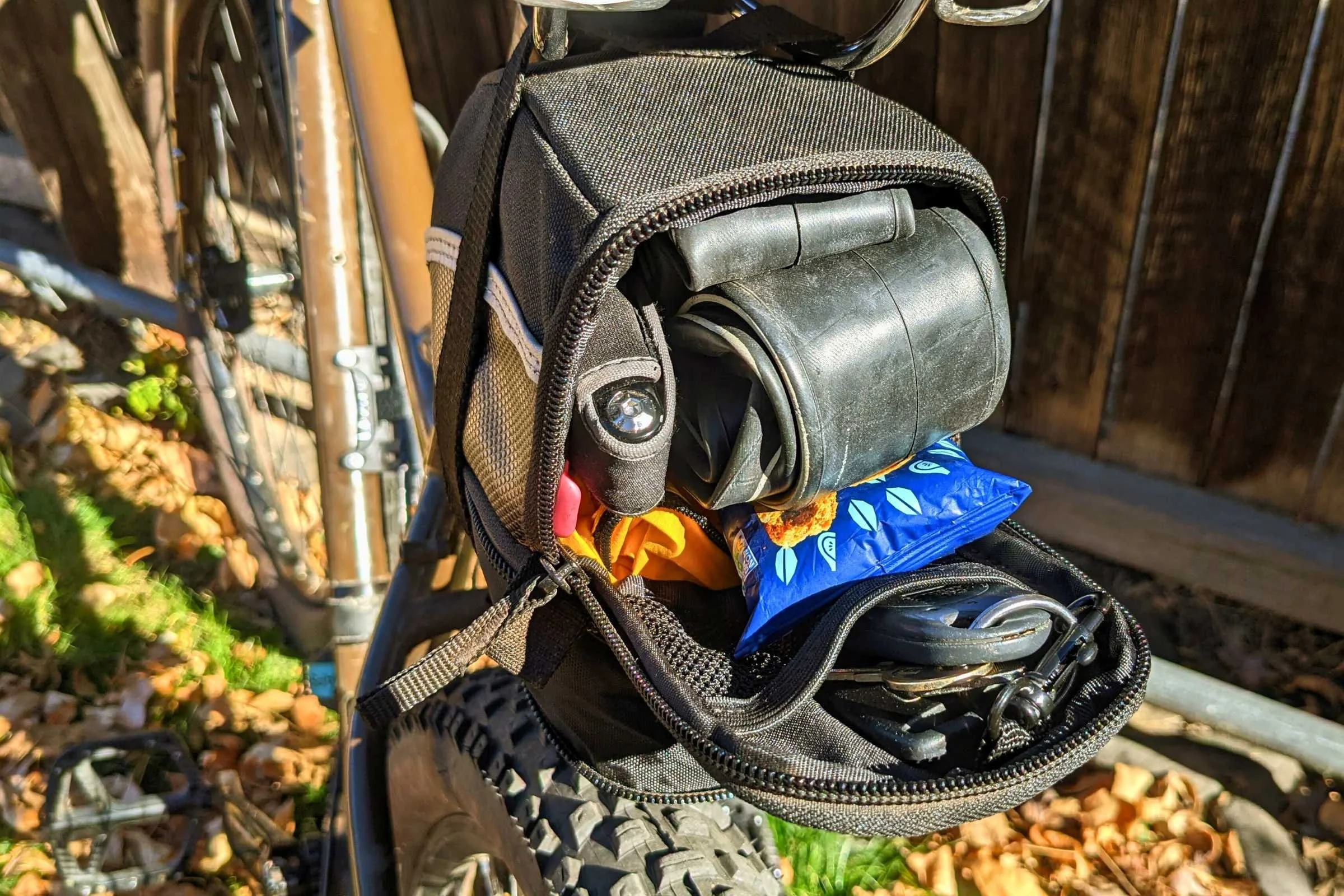   The BV bike seat bag has plenty of room for essential items.  