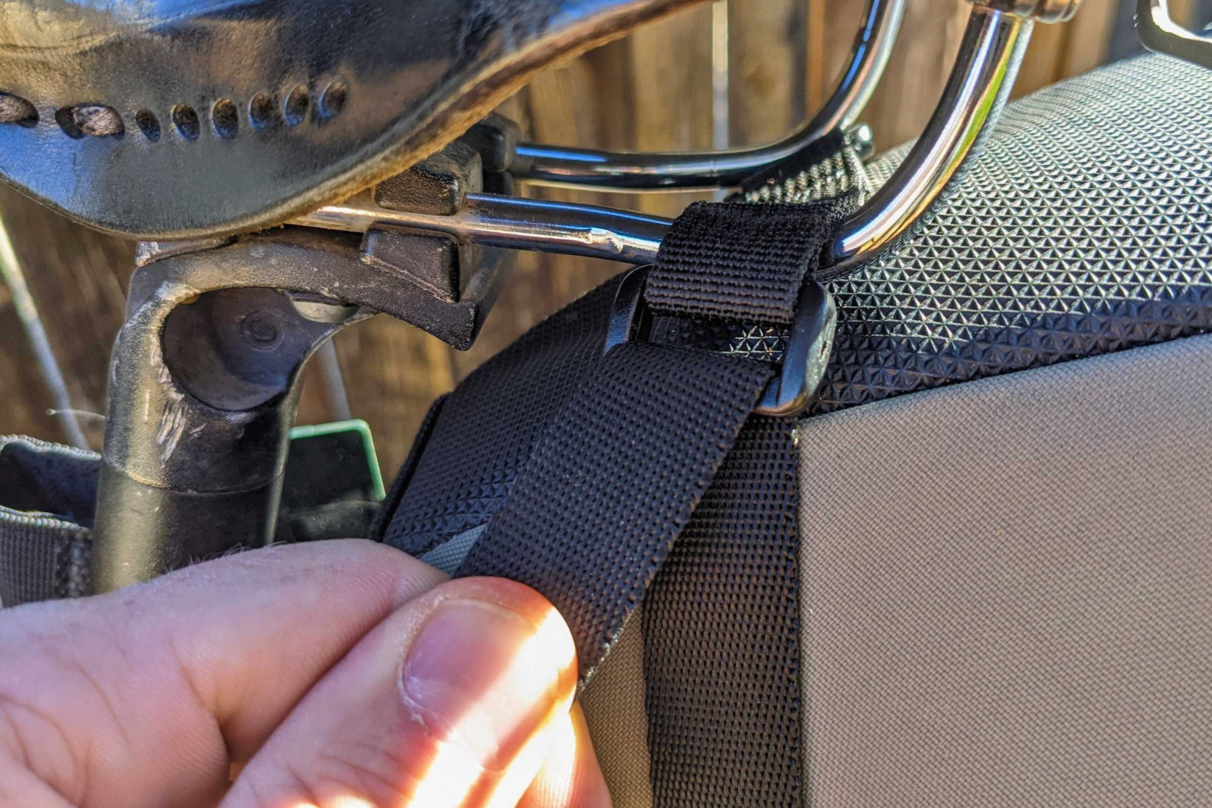   The strap on the Topeak Backloader X.  
