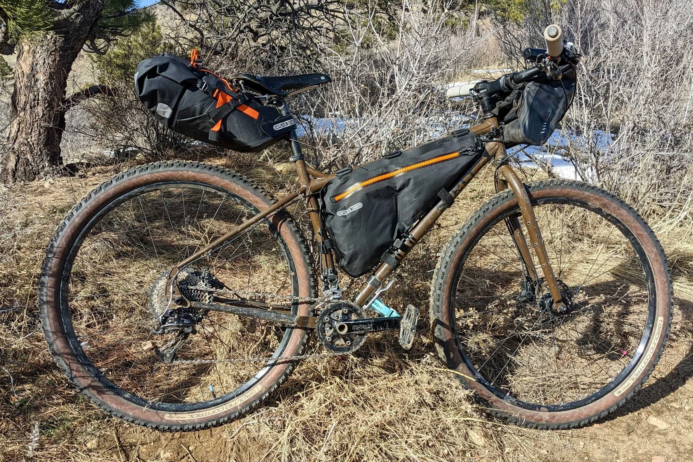   The ORTLIEB Frame-Pack with a bikepacking set-up.  