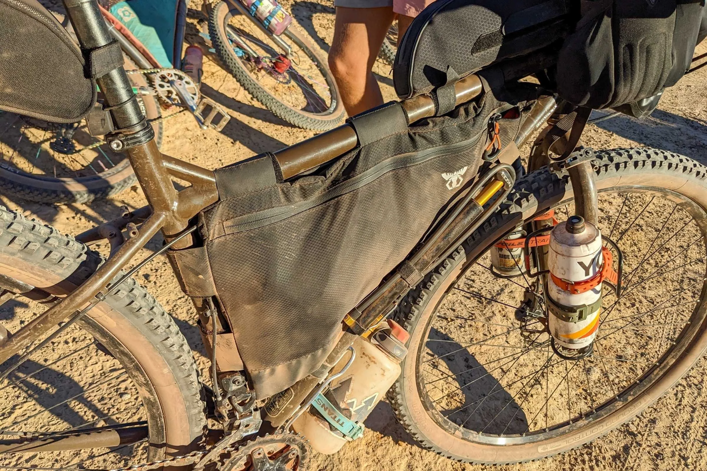   The Trail Mountain bike frame bag isn’t as rigid as others and didn’t bulge too much when packed full.  