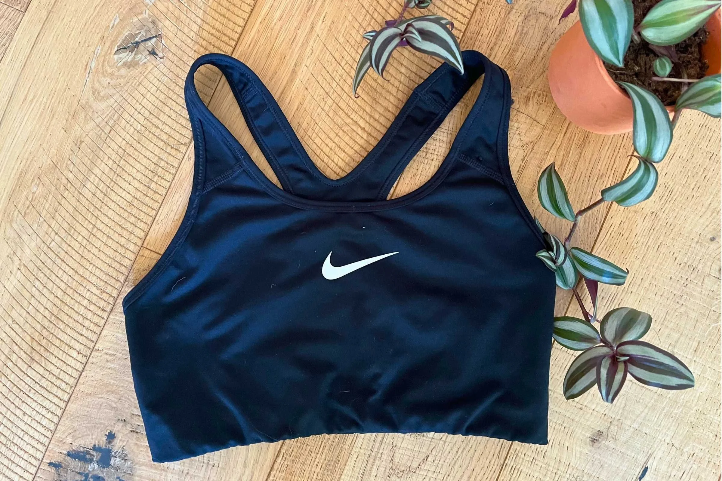   The Nike Swoosh sports bra meets all our essential criteria for a sports bra at a reasonable price.  