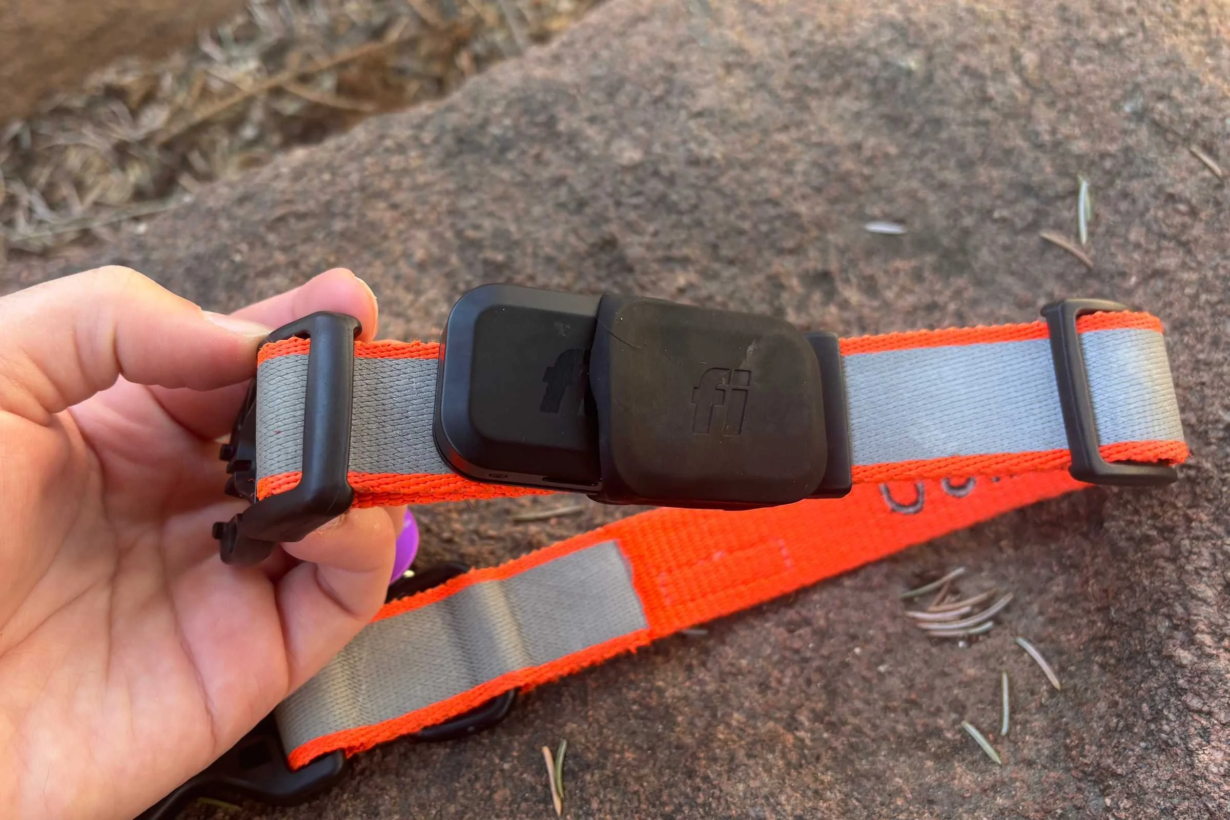   The case simply slides onto your dog’s collar, and you can slide the device right in.  